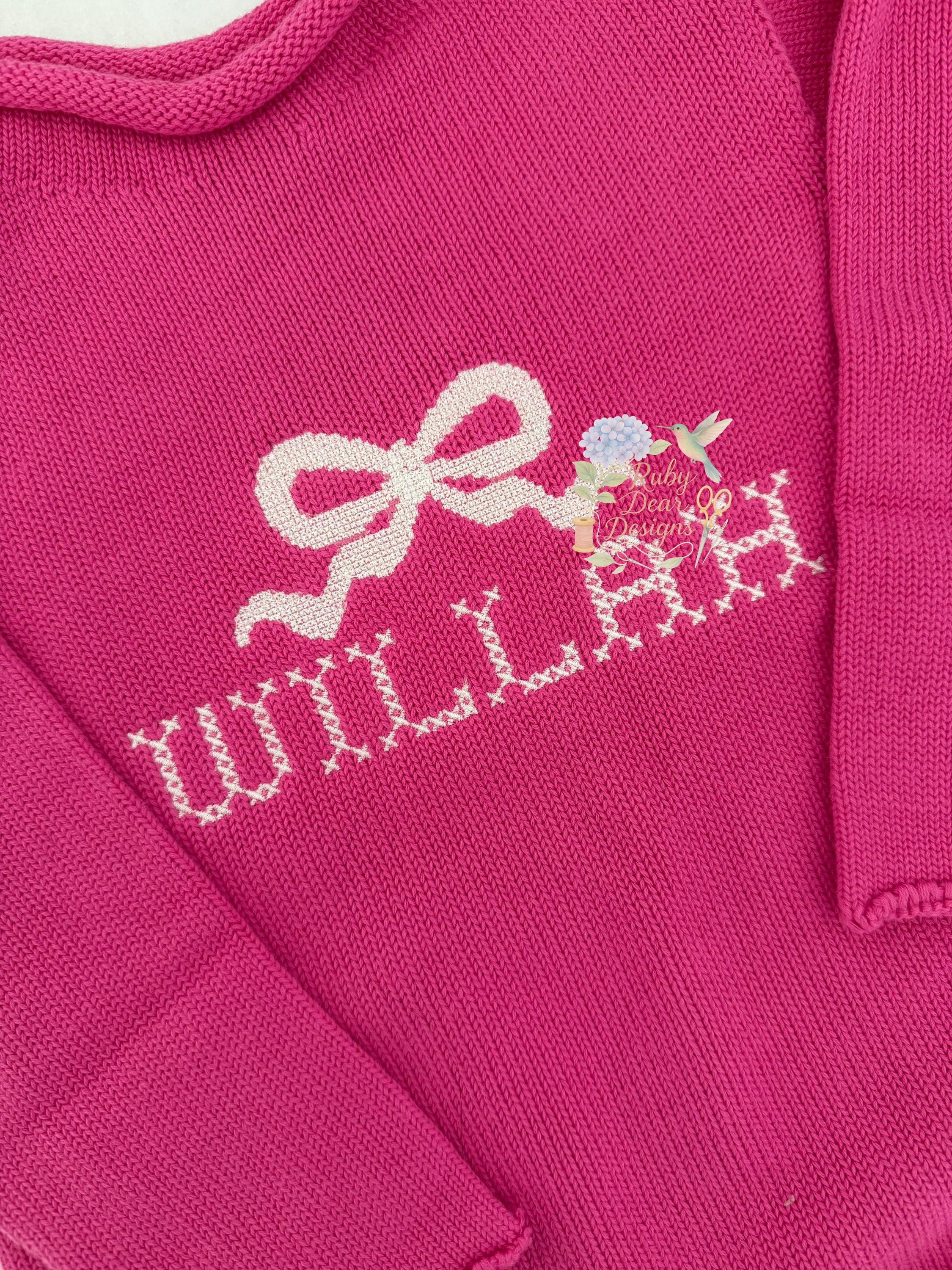 Bow Cross Stitch Heirloom Machine Embroidery Design