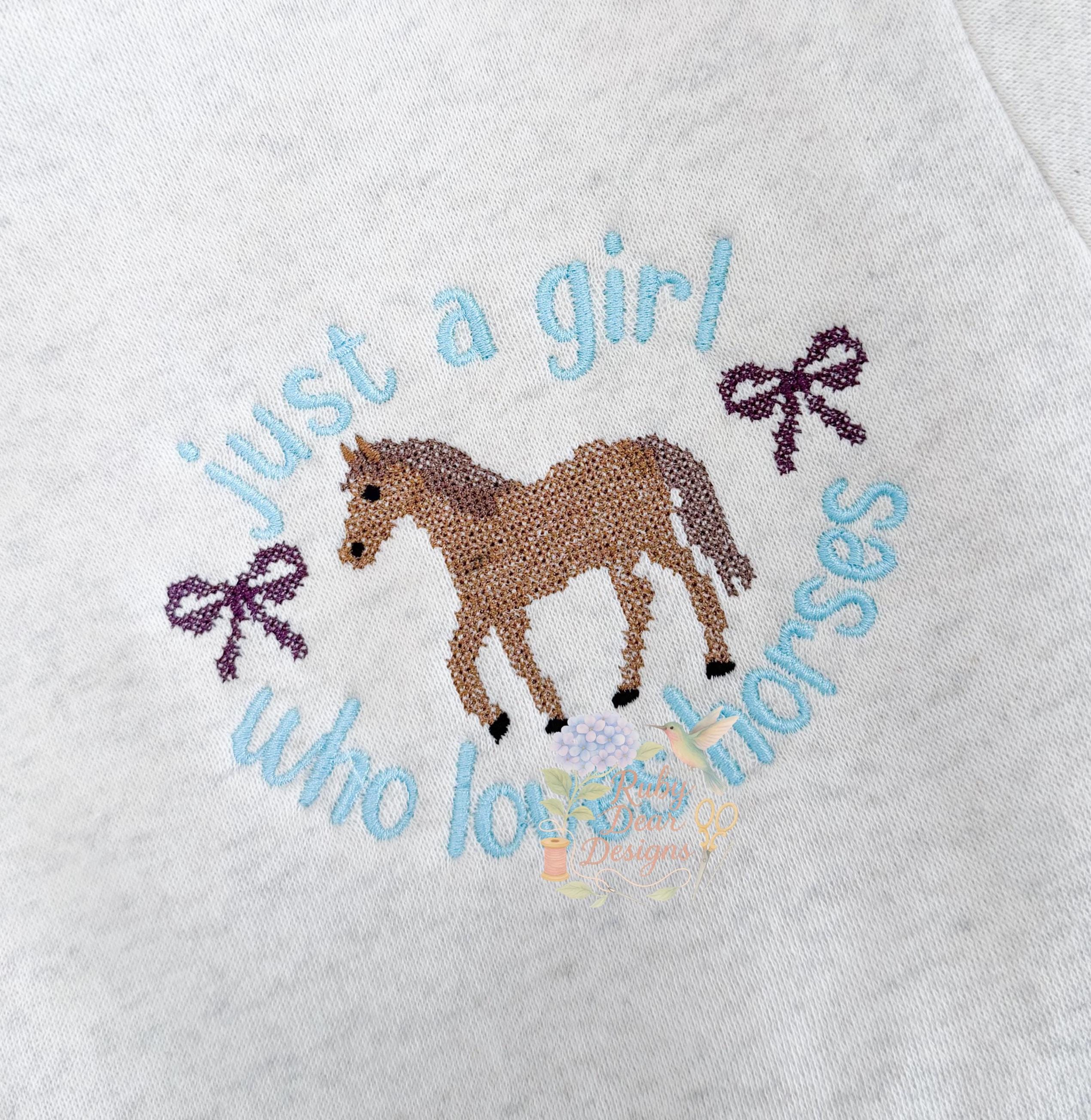 Horse and Mini Bows Cross Stitch Machine Embroidery Design