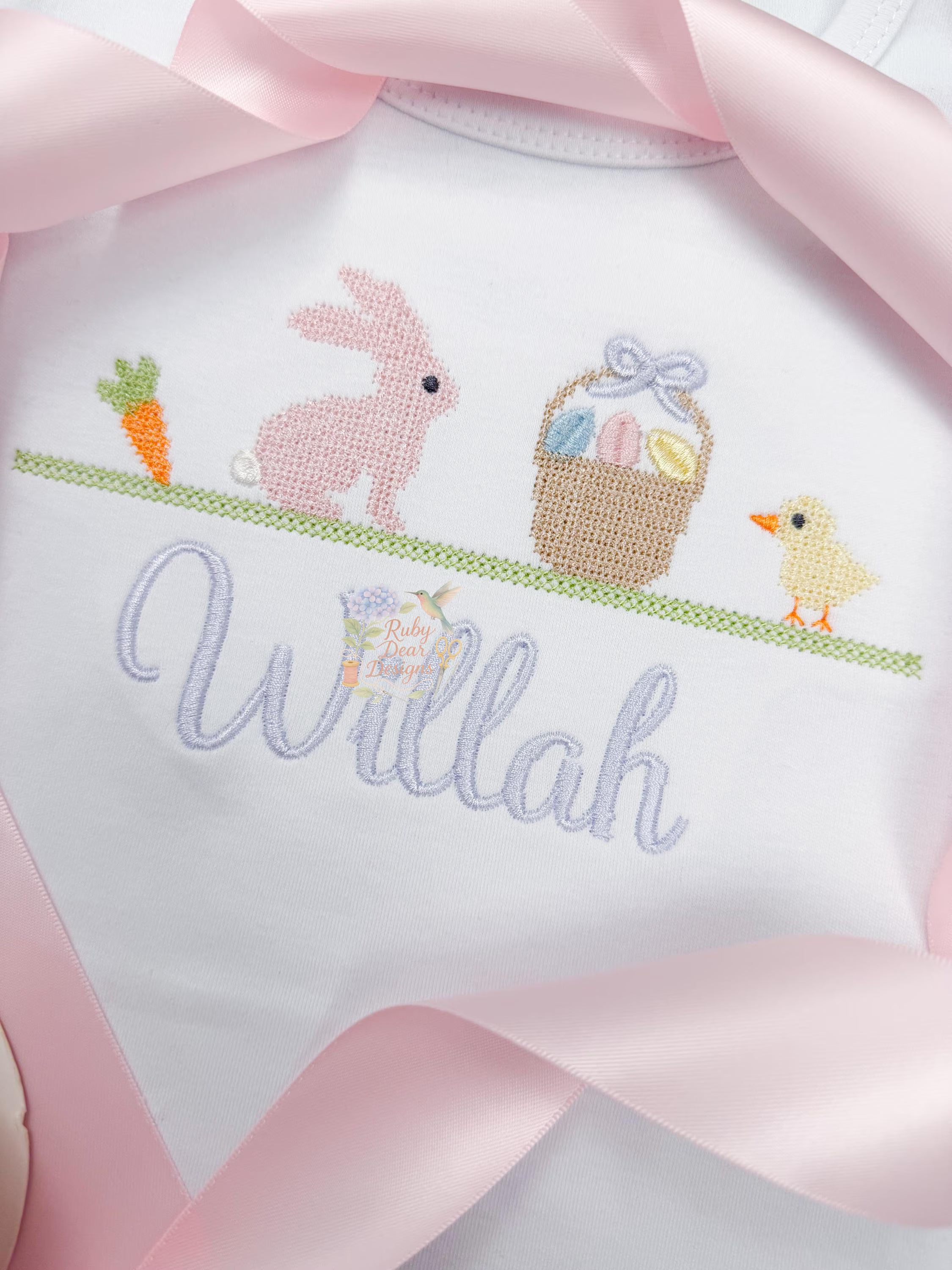 Easter Bunny Row Cross Stitch Machine Embroidery Design