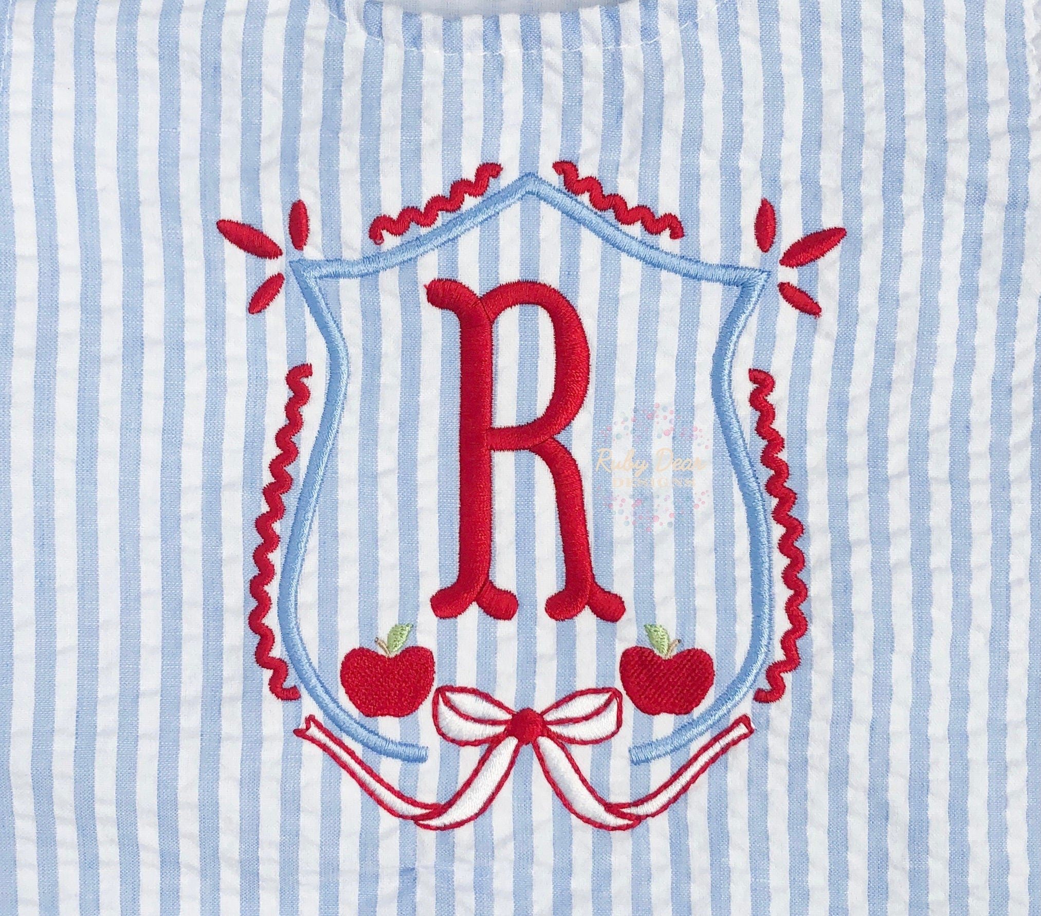 Apple Crest Machine Embroidery Design