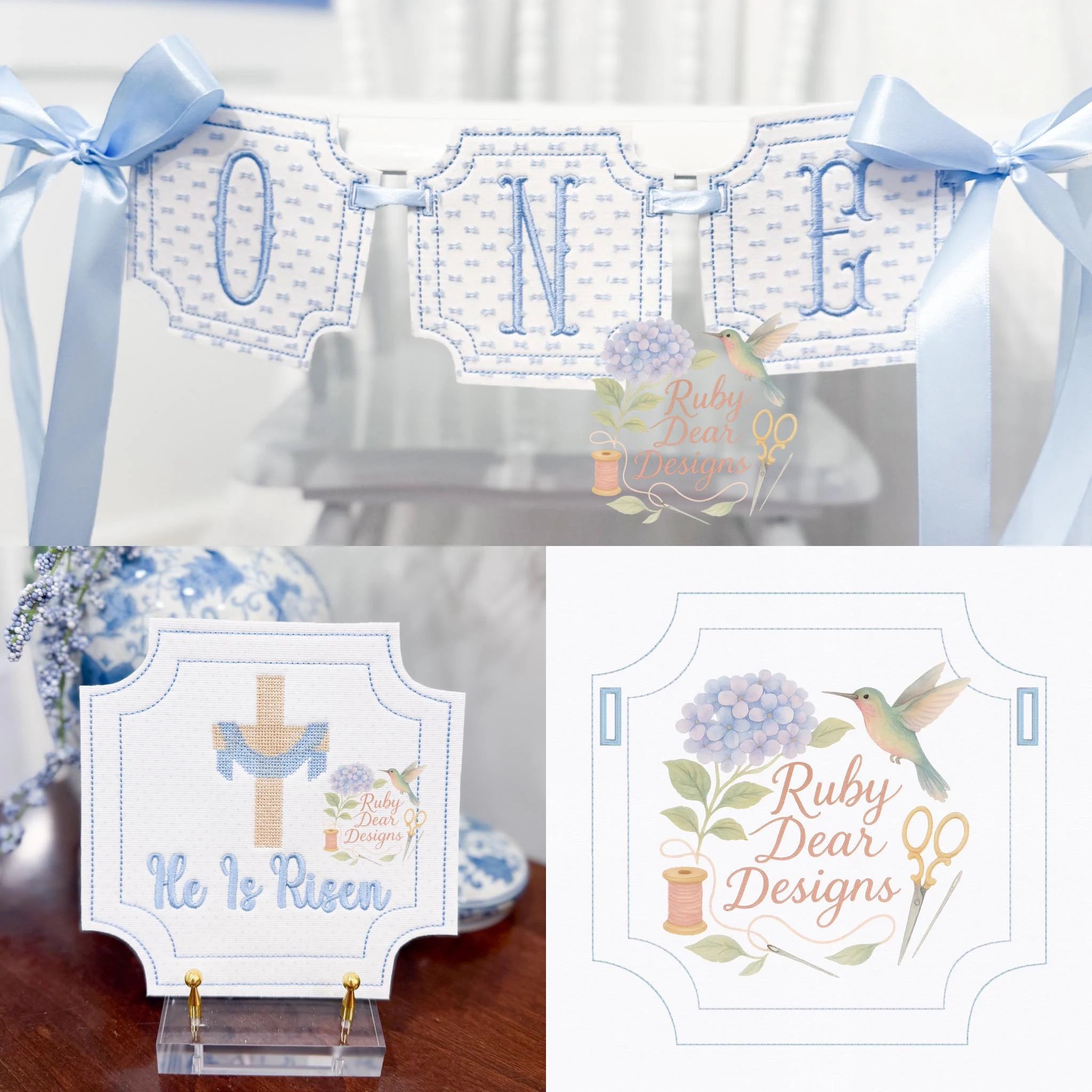 In The Hoop Vintage Square Frame Bean Stitch With and Without Holes Machine Embroidery Design