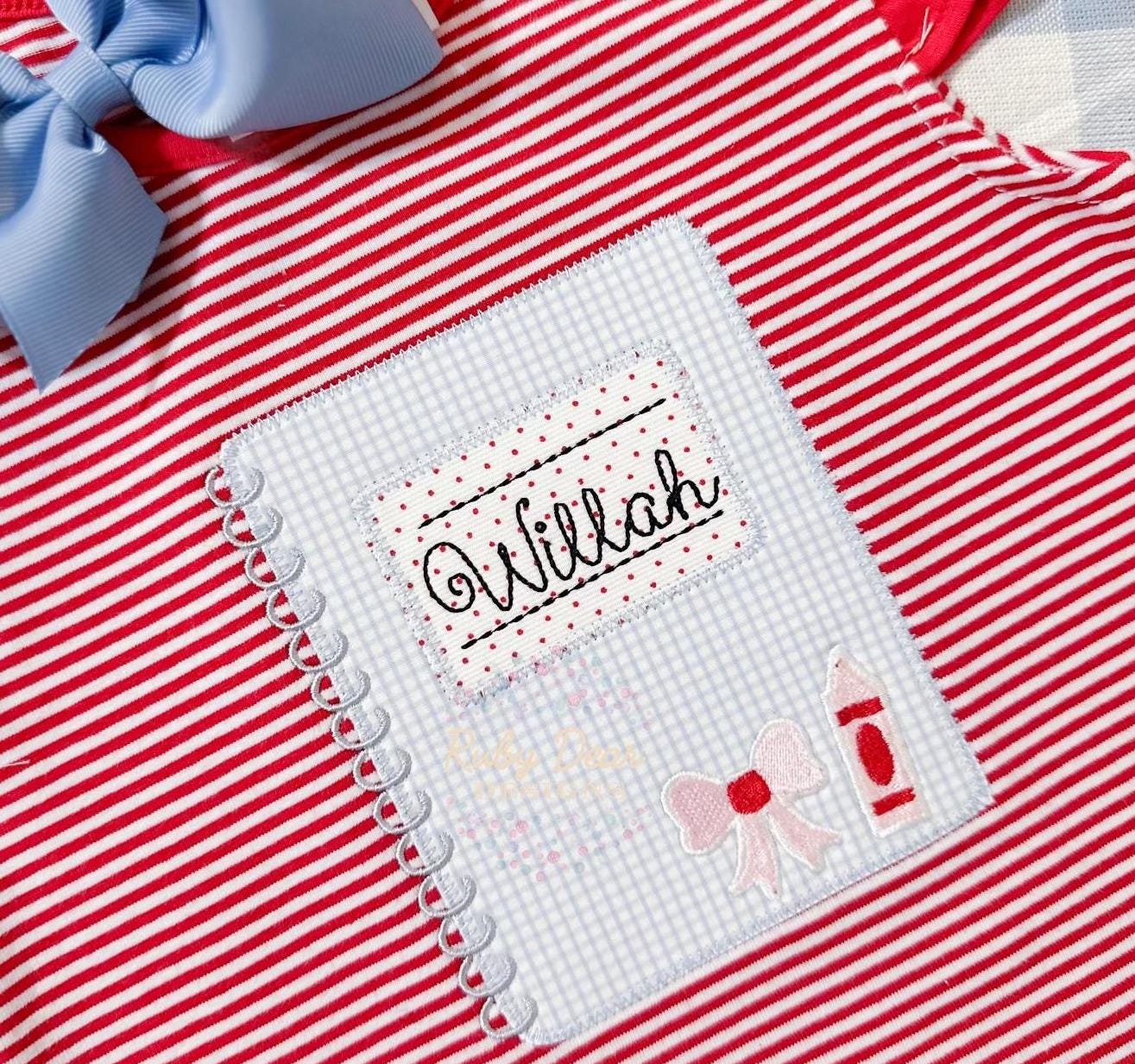 Build Your Own Back To School Notebook and "Stickers" Appliqué Satin Fill Stitch Machine Embroidery Design