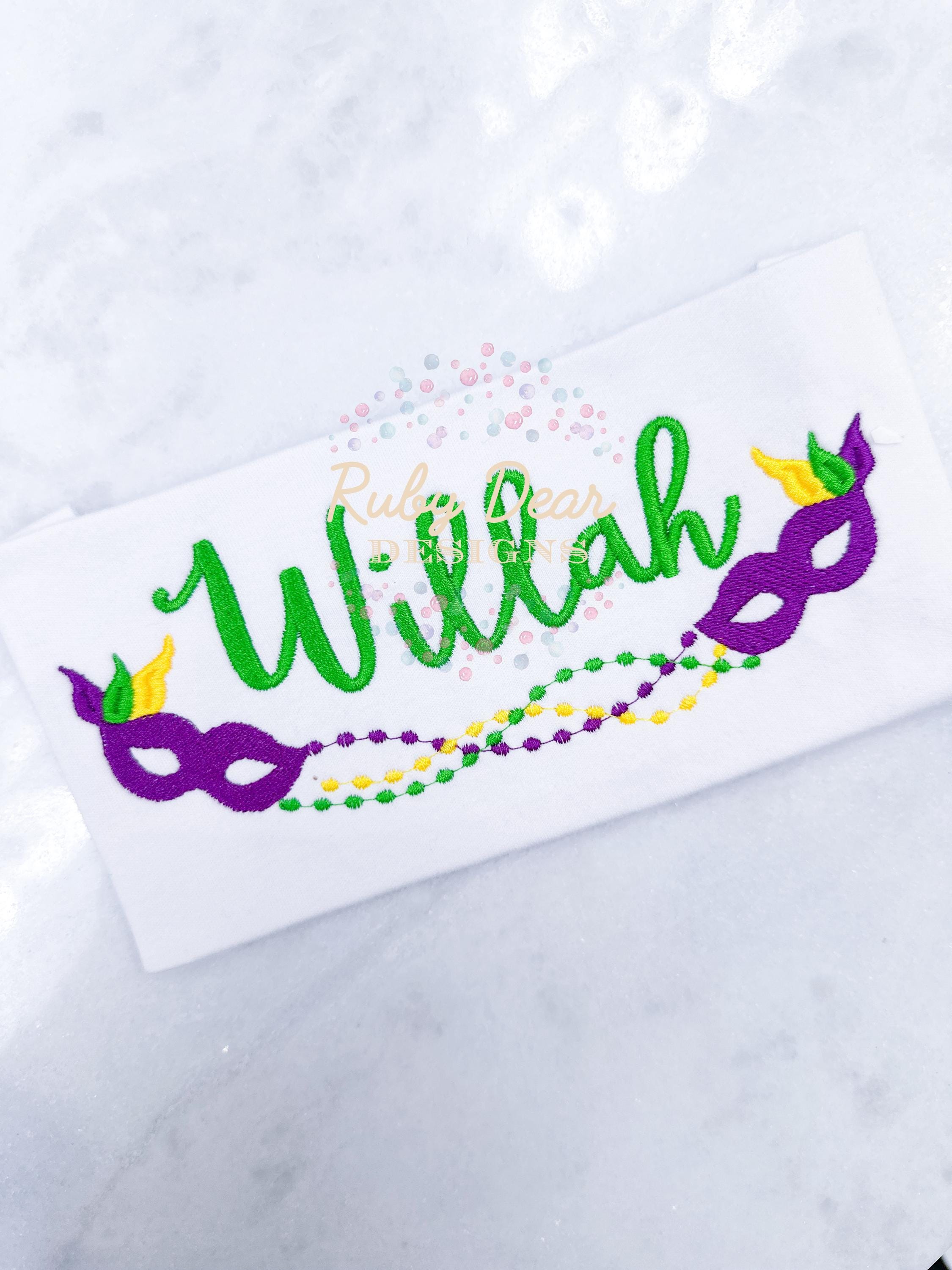 Mardi Gras Beads Frame Machine Embroidery Design