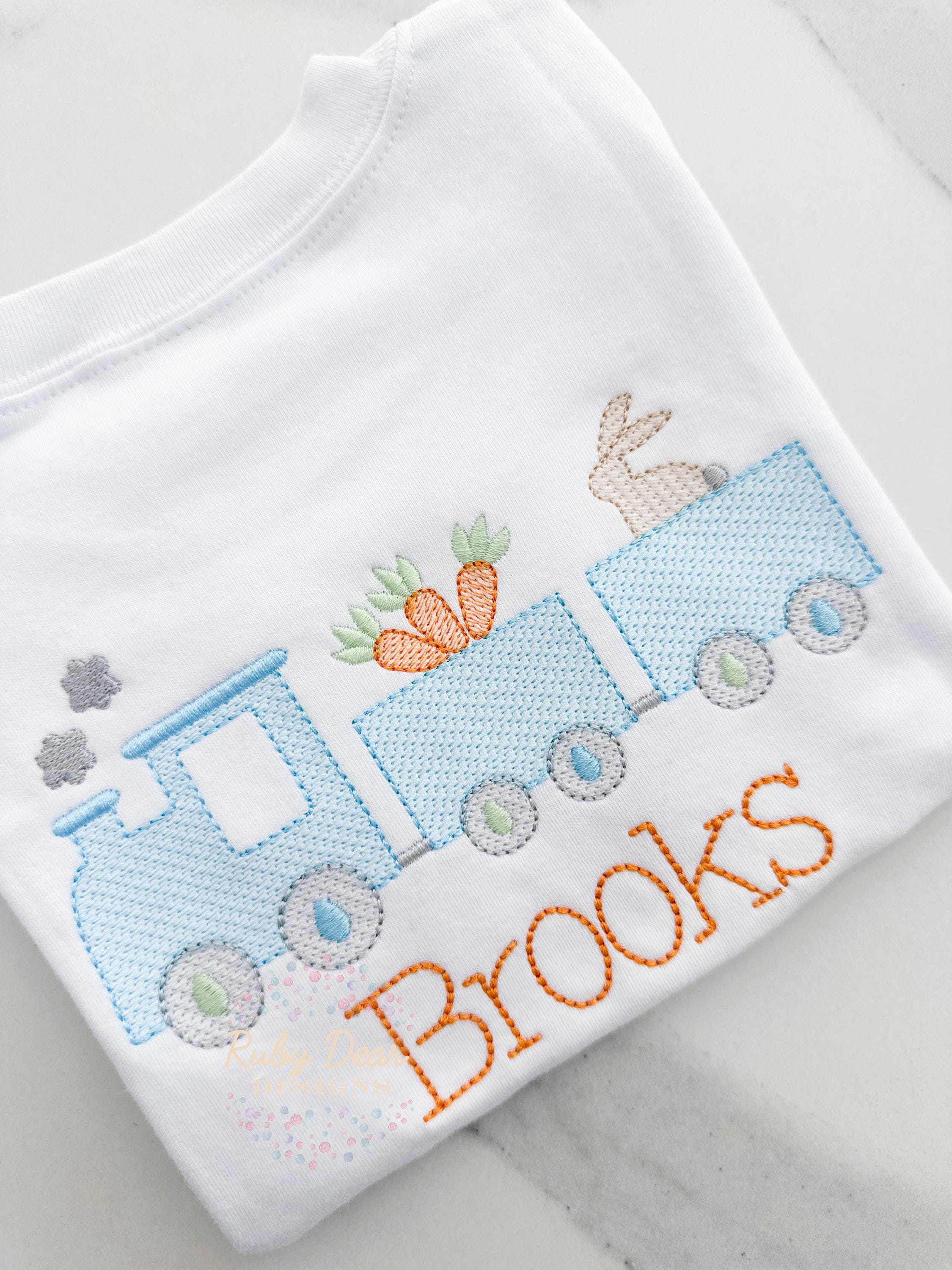 Easter Train Sketch Machine Embroidery Design