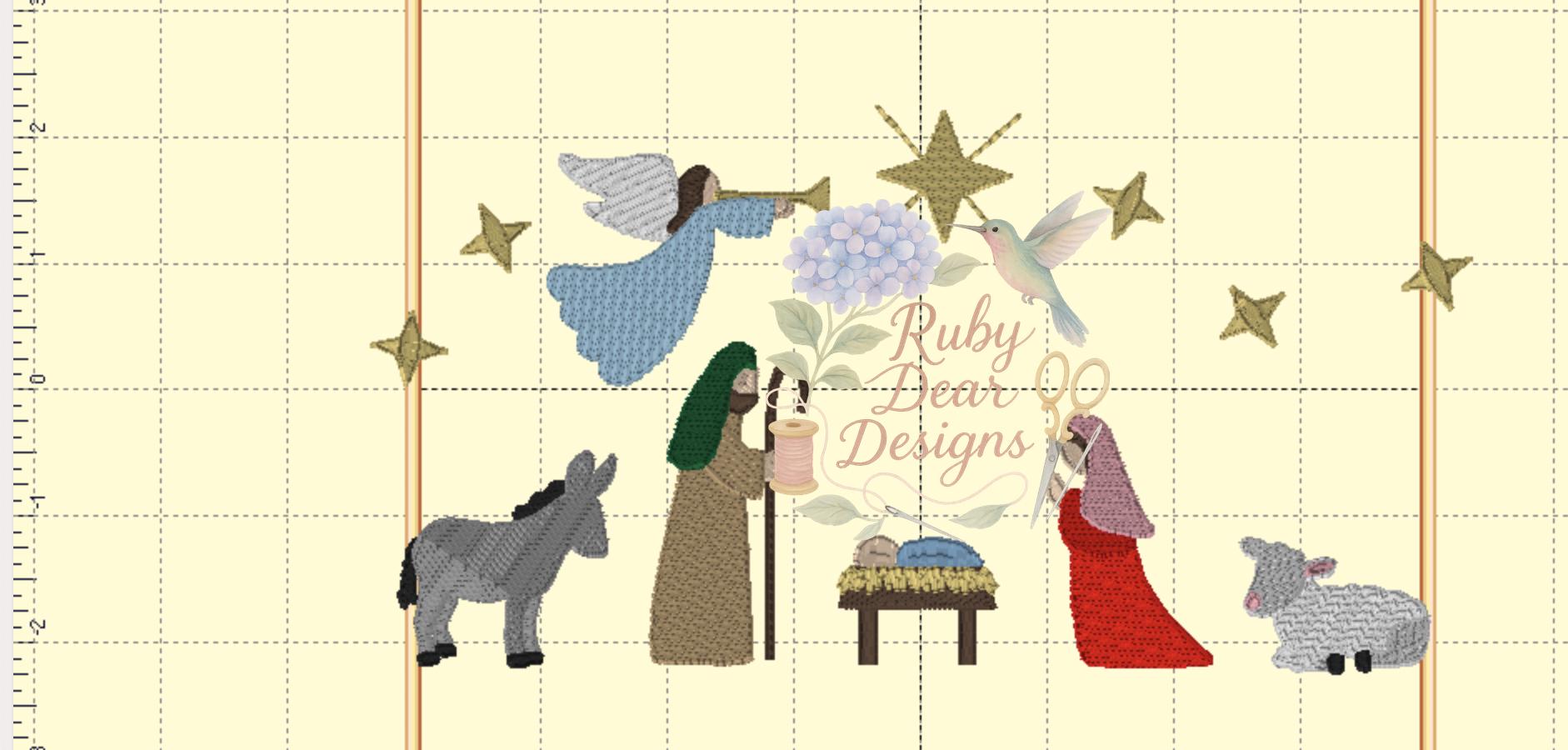 Nativity Christmas Build Your Own Mini Set Fill and Satin Stitch Machine Embroidery Design