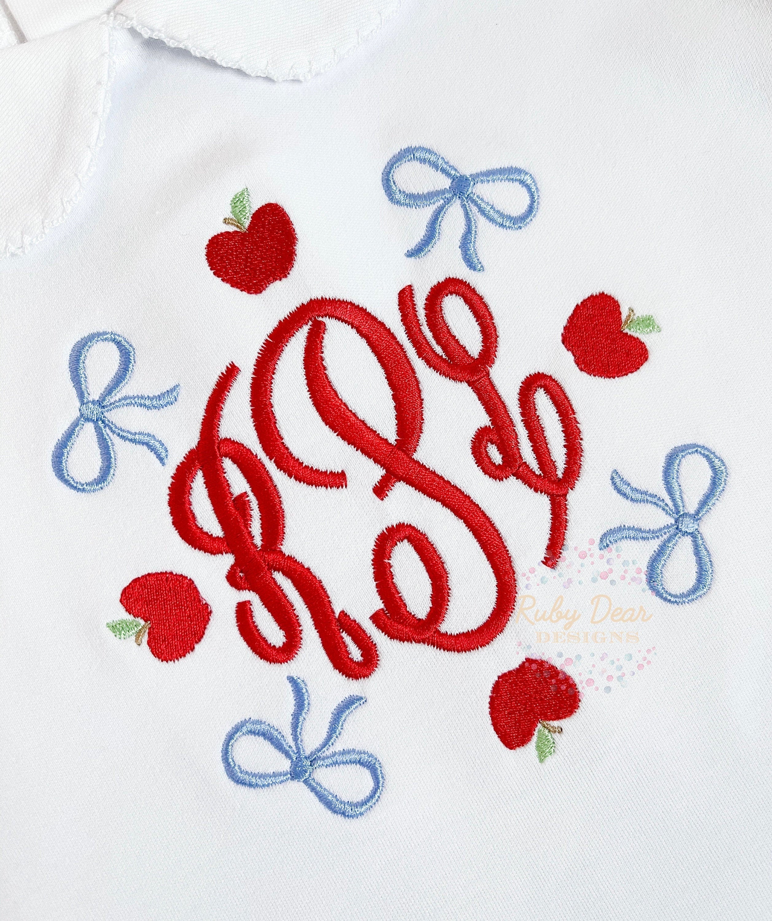 Apples and Bows Monogram Frame