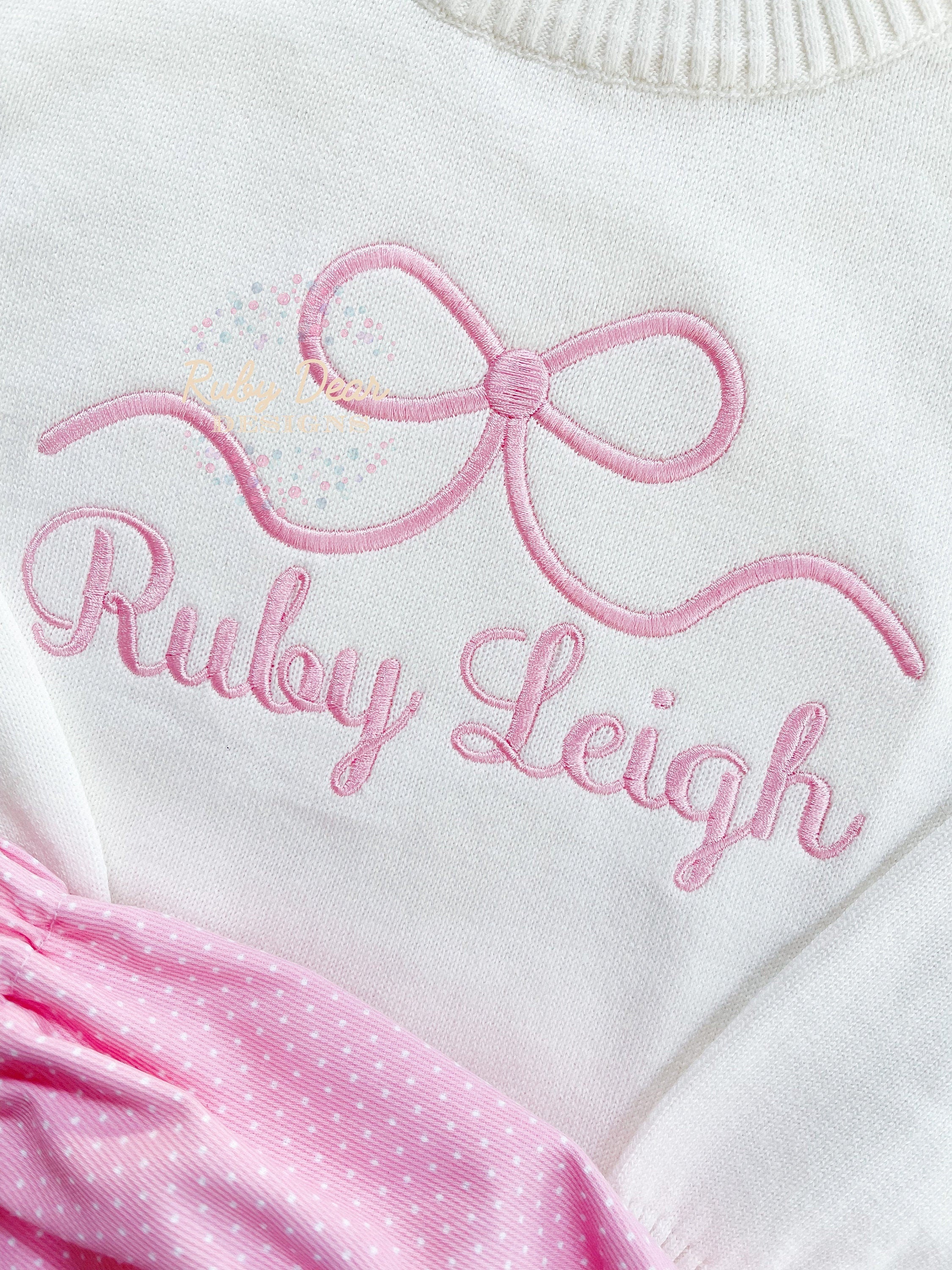 Lizzie Bow Machine Embroidery Design