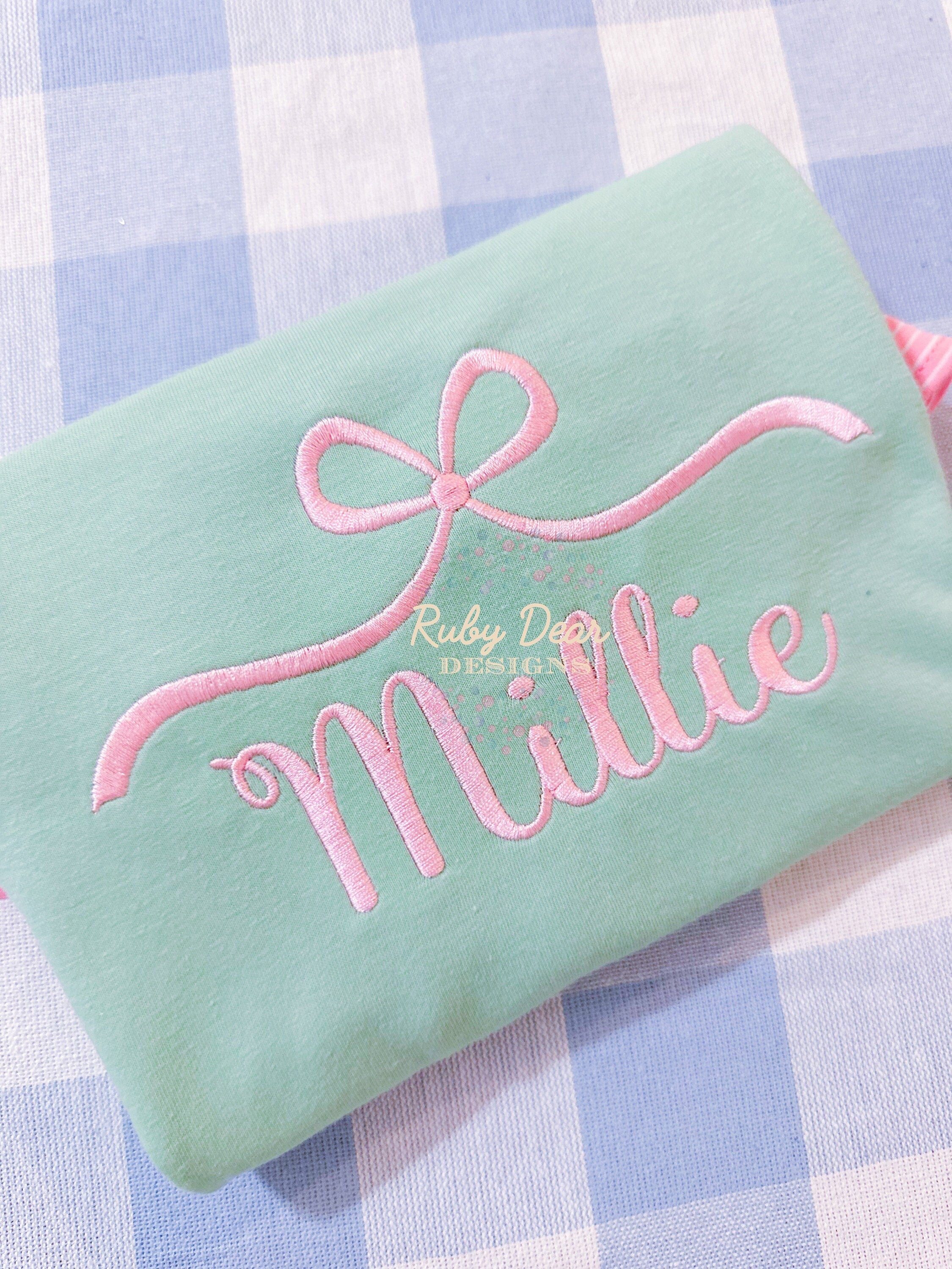 Allie Bow Satin Stitch Machine Embroidery Design