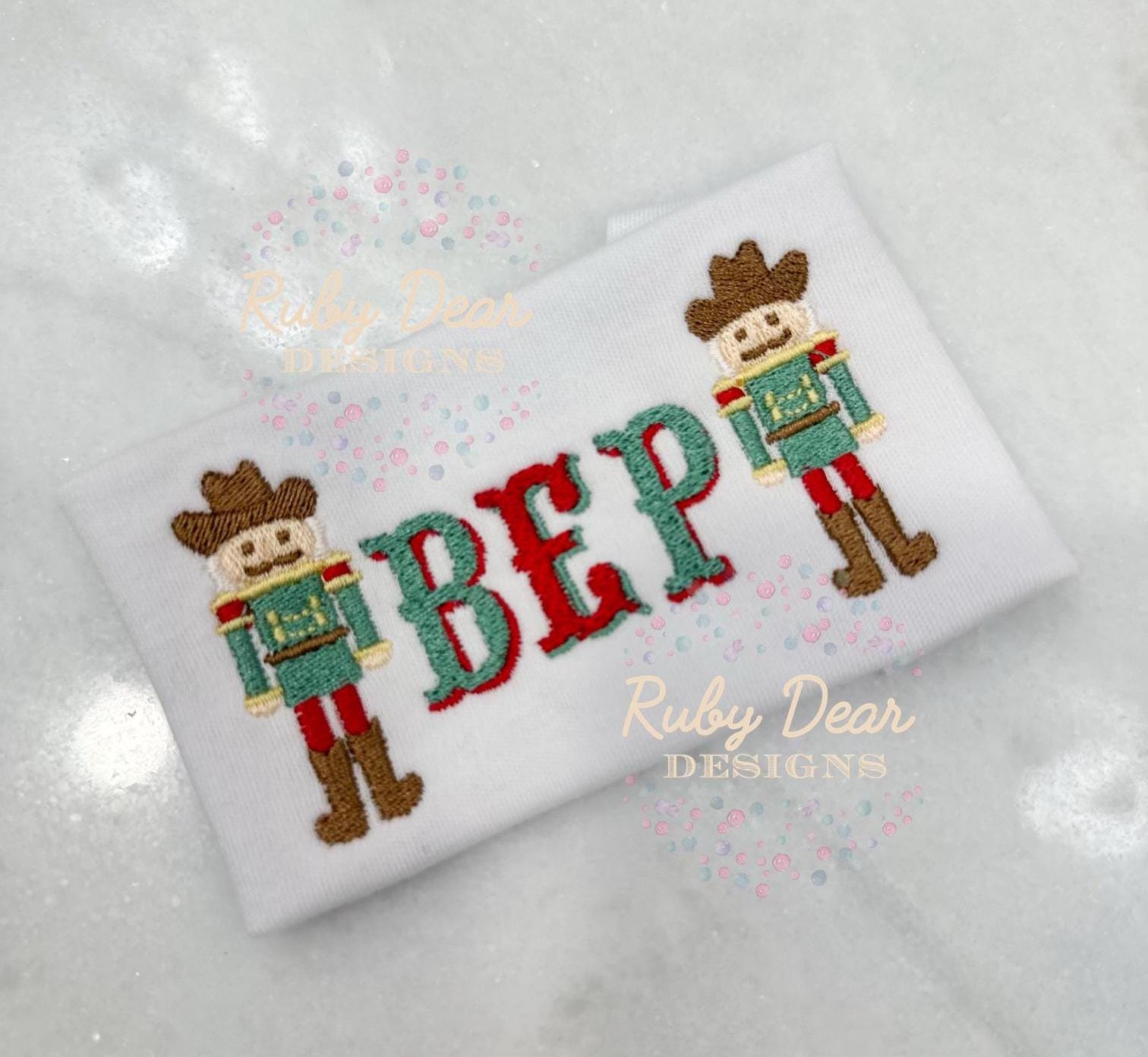 Cowboy Nutcracker Fill Satin and Bean Stitch Machine Embroidery Design