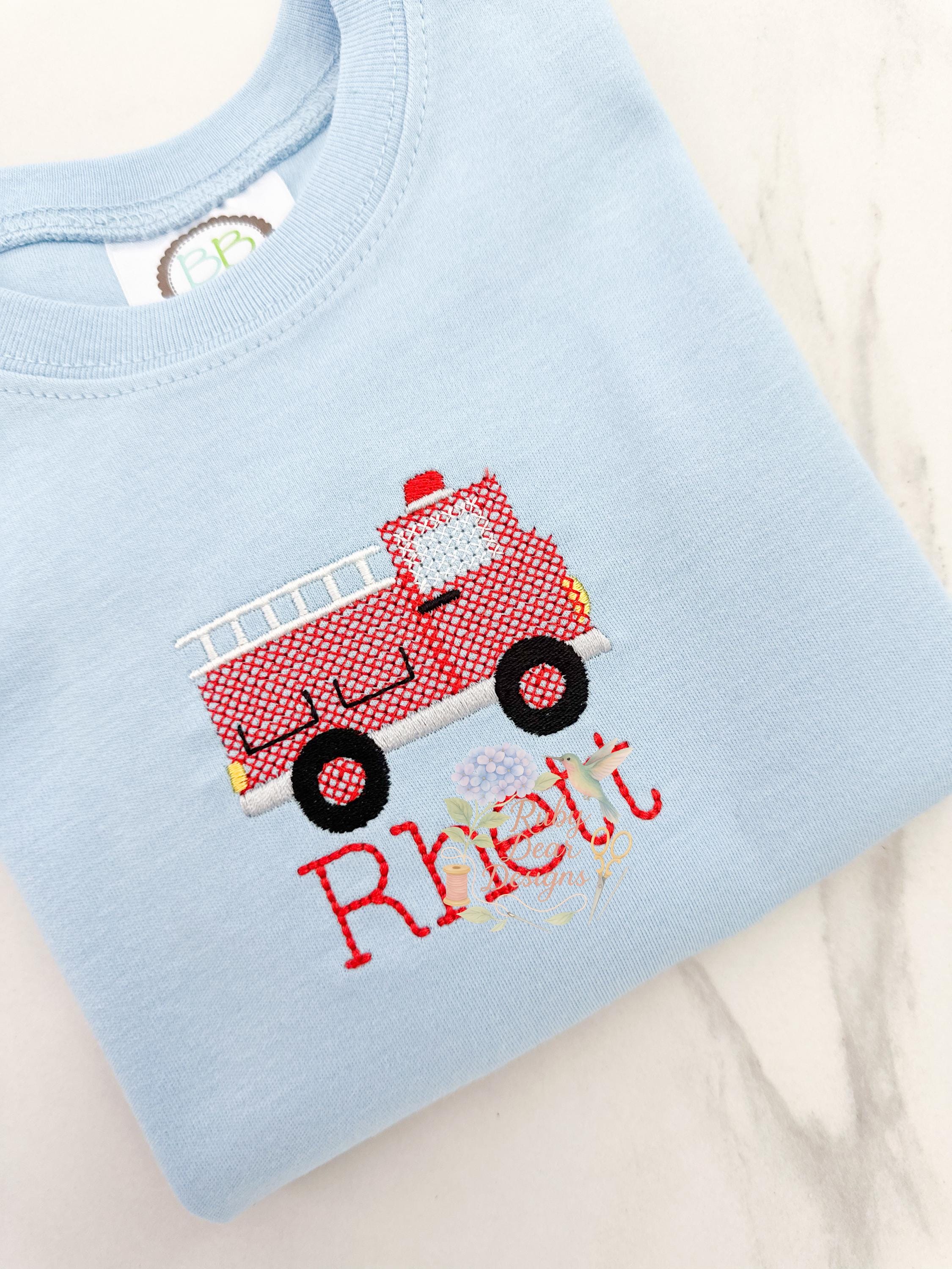 Firetruck Cross Stitch Machine Embroidery Design