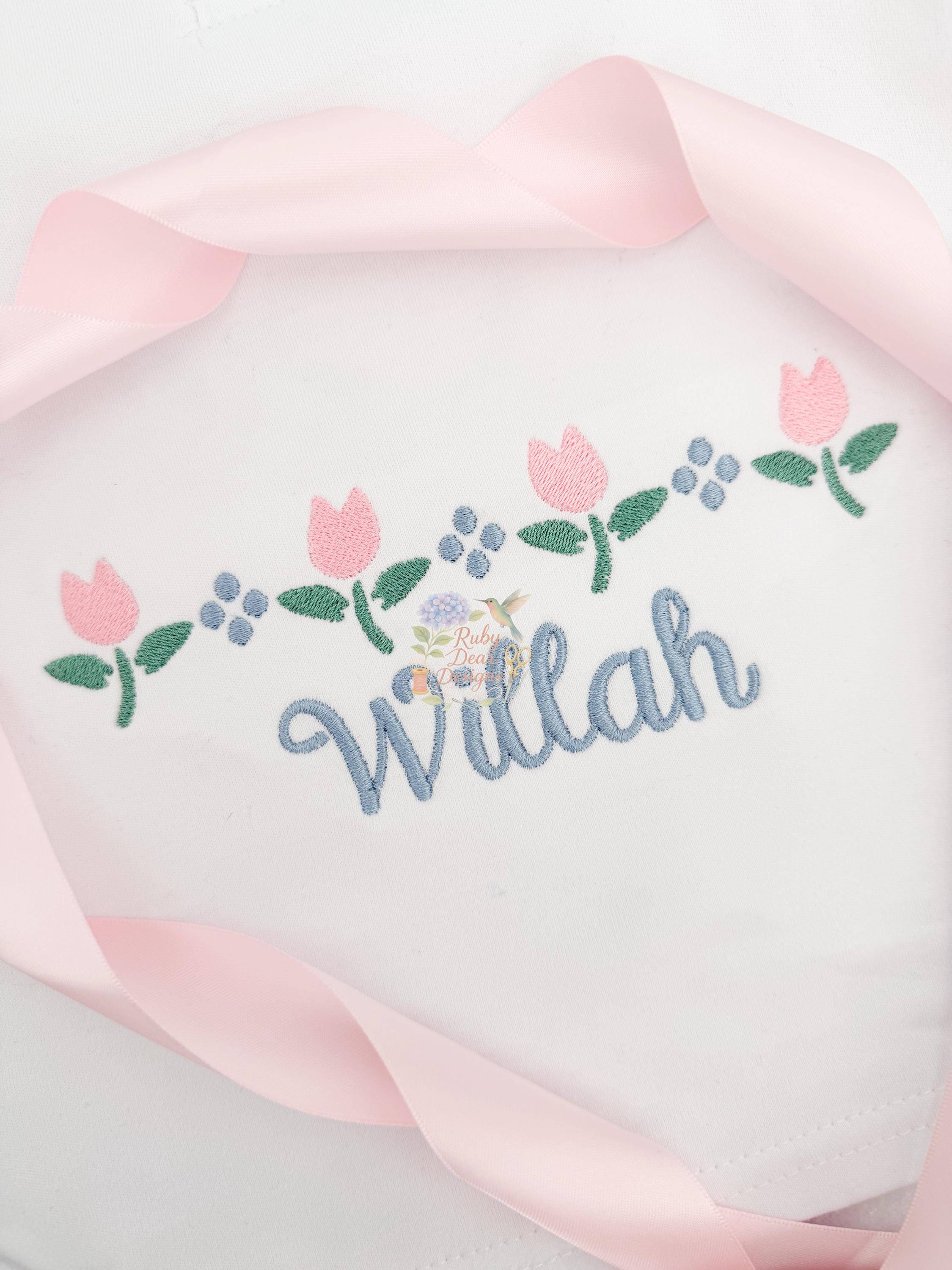 Tulip Dot Row Fill Stitch Machine Embroidery Design