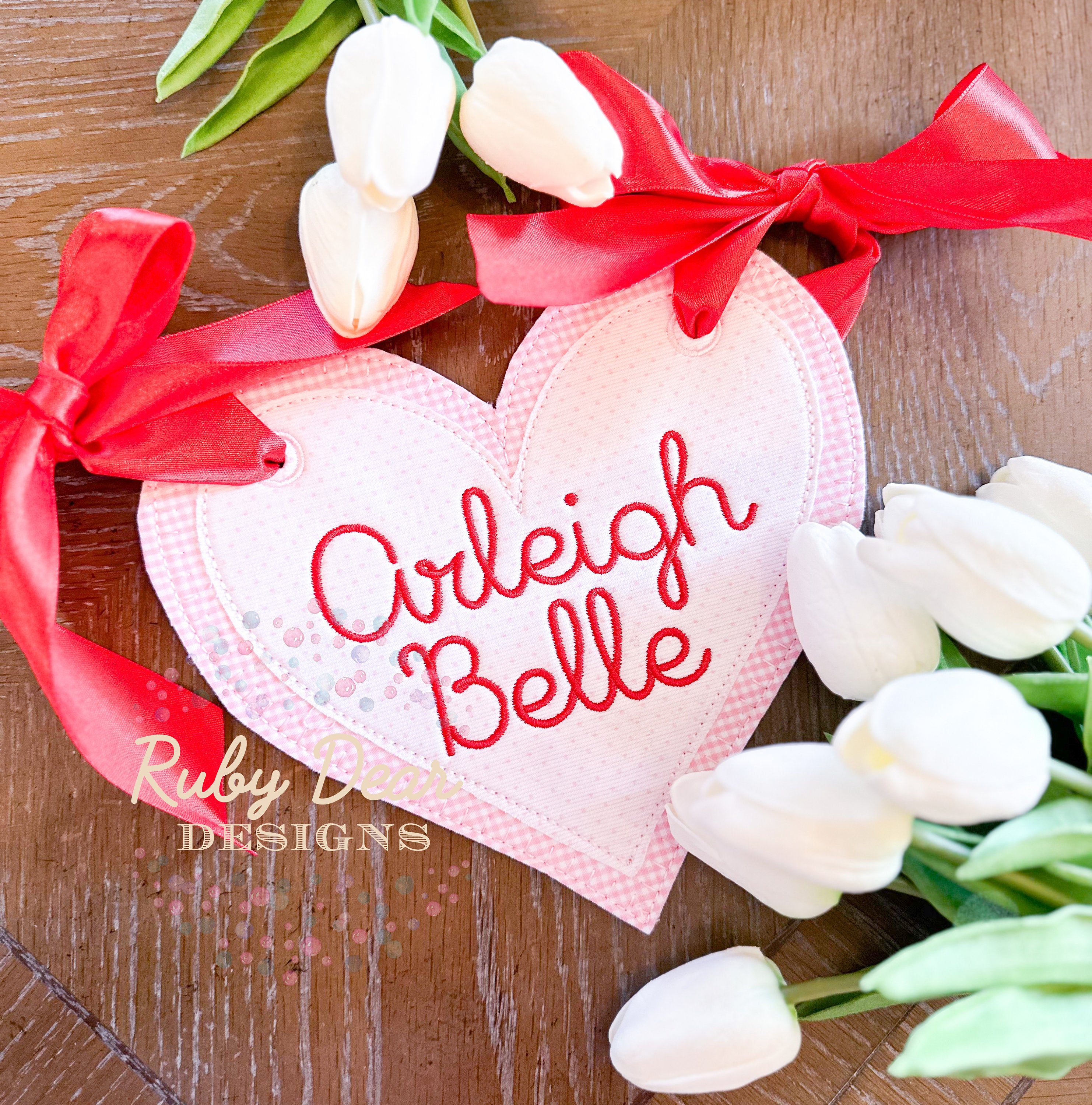 In The Hoop Valentine Heart Blanket and Bean Stitch Machine Embroidery Design