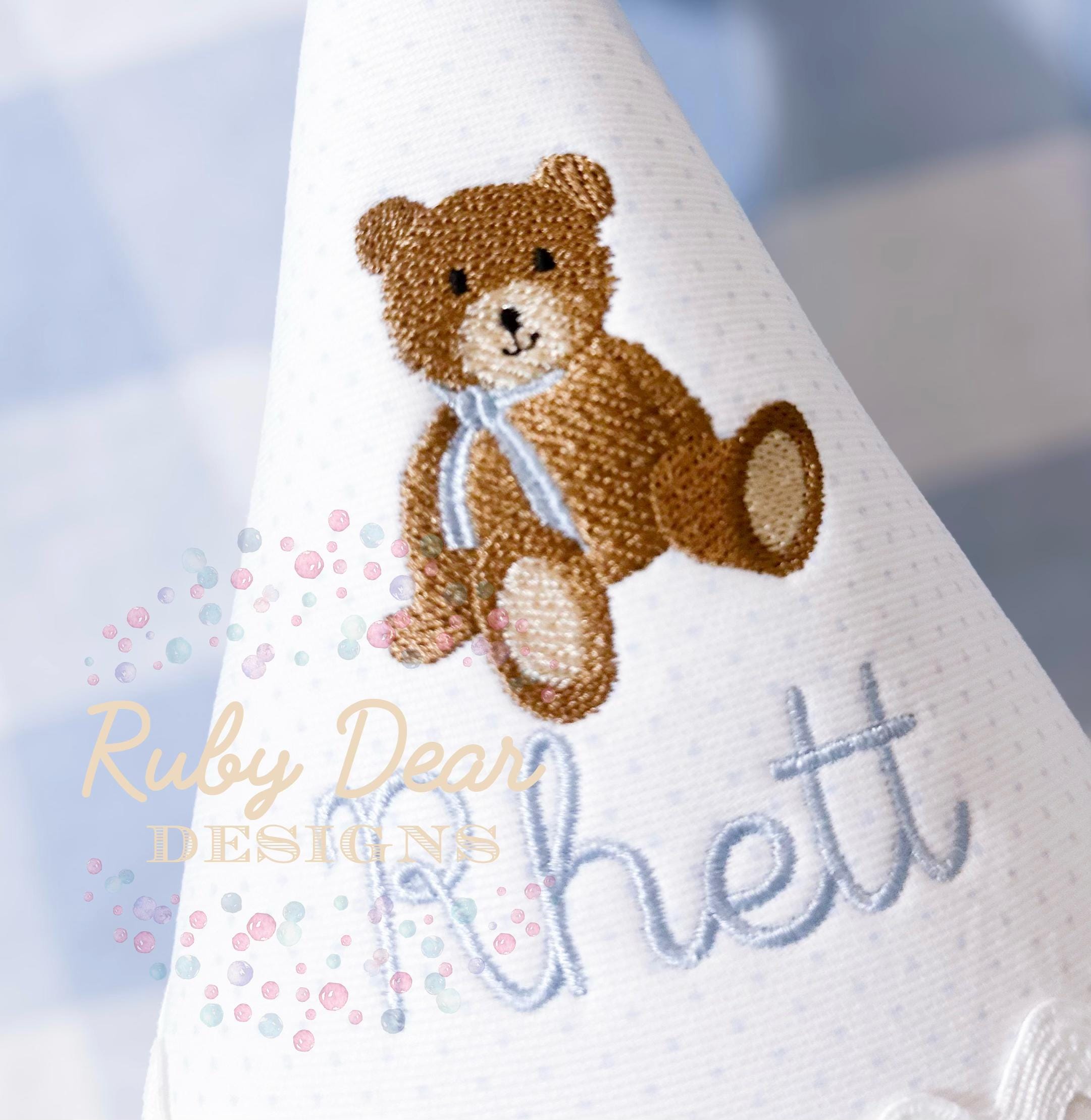 Teddy Bear Mini Fill and Satin Stitch Machine Embroidery Design