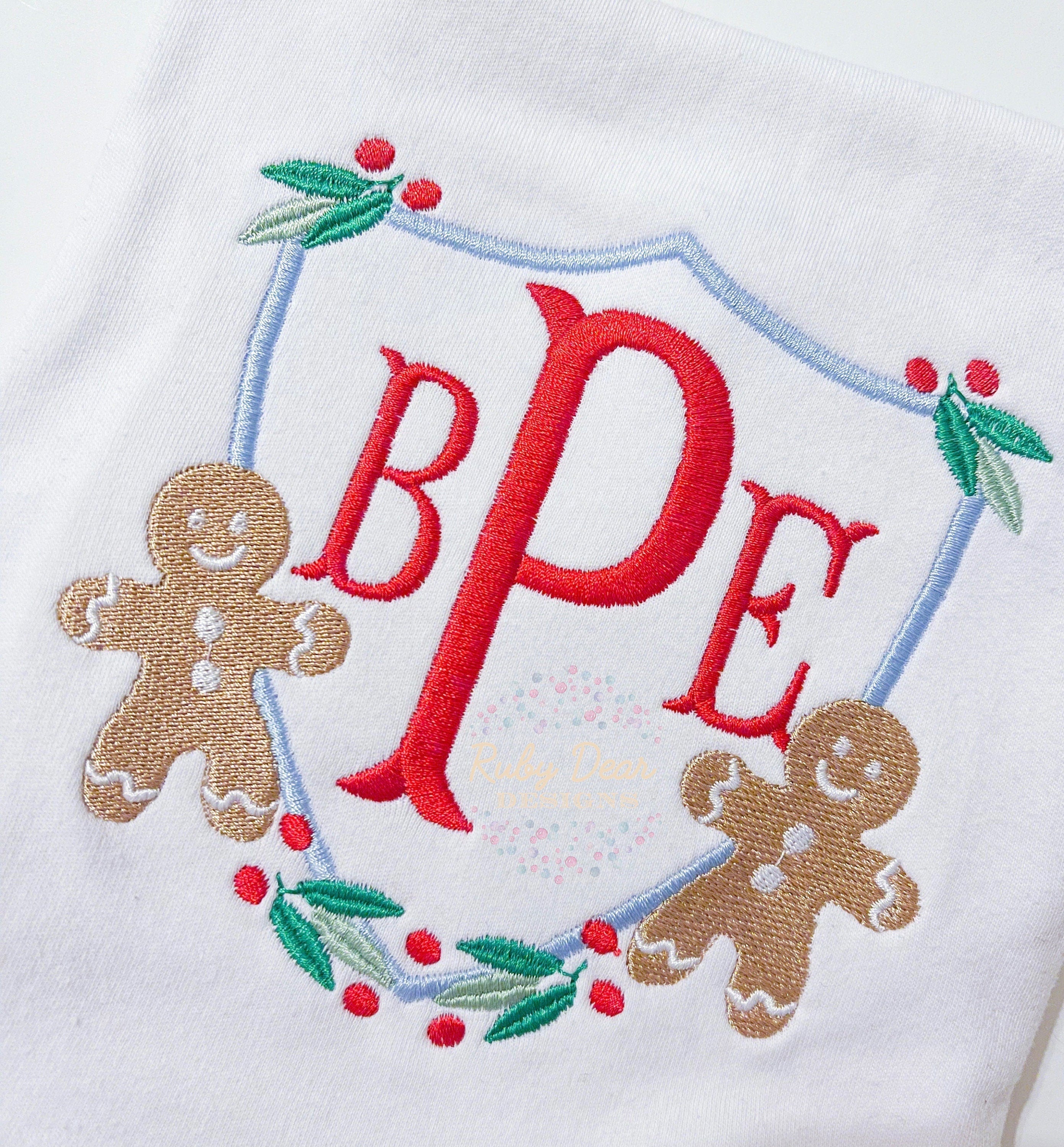 Gingerbread Boy Crest Machine Embroidery Design
