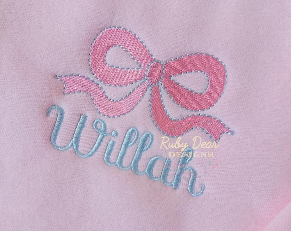 Classic Bow Fill Stitch Machine Embroidery Design