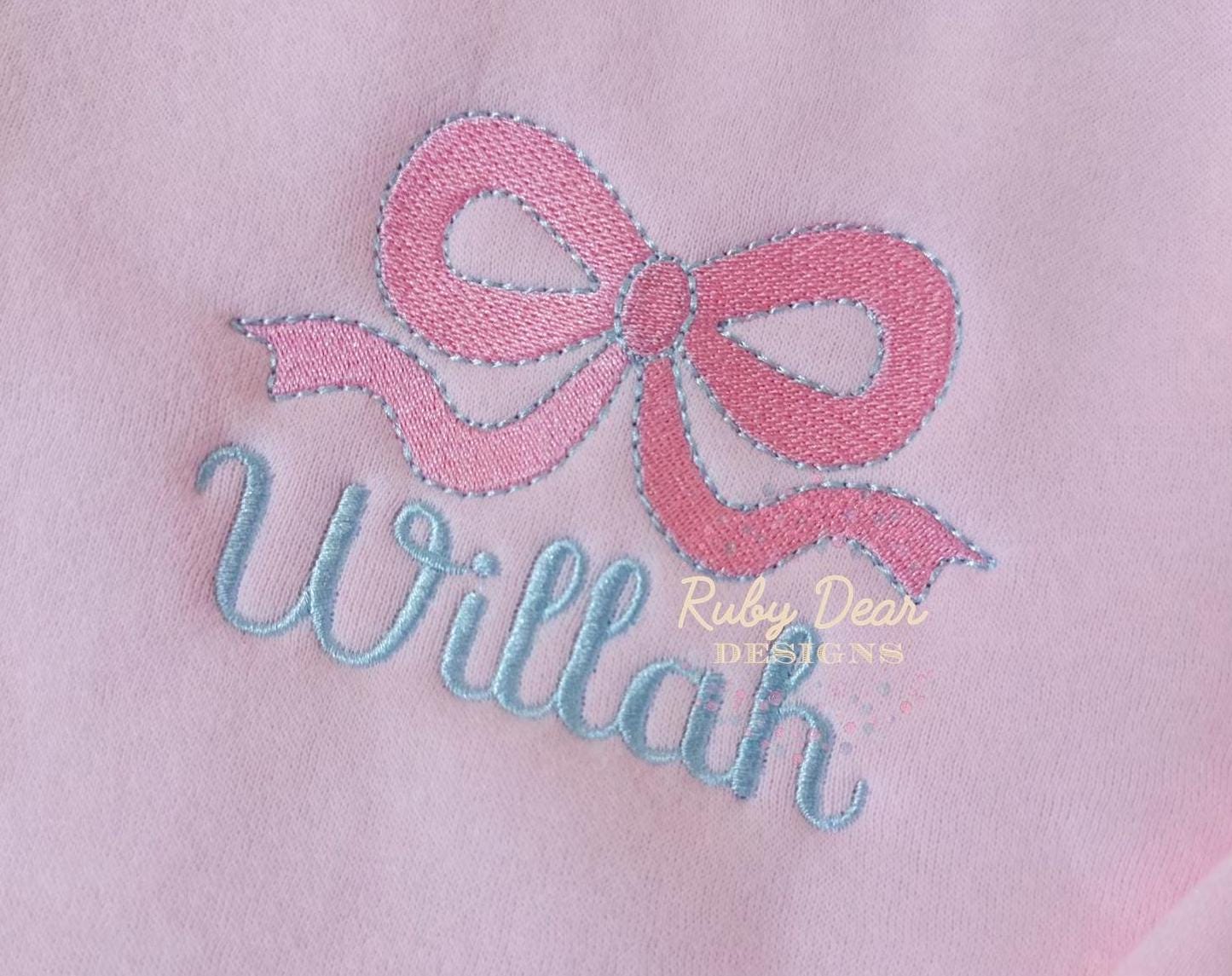Classic Bow Fill Stitch Machine Embroidery Design