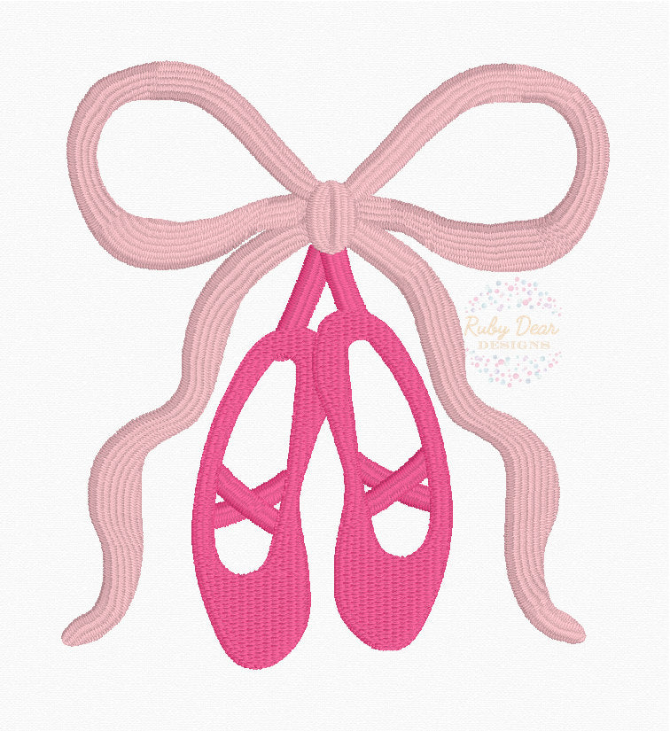 Ballet Bow Machine Embroidery Design