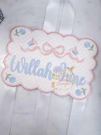 Bow Holder Scallop In The Hoop Satin Stitch with Instructions Machine Embroidery Design