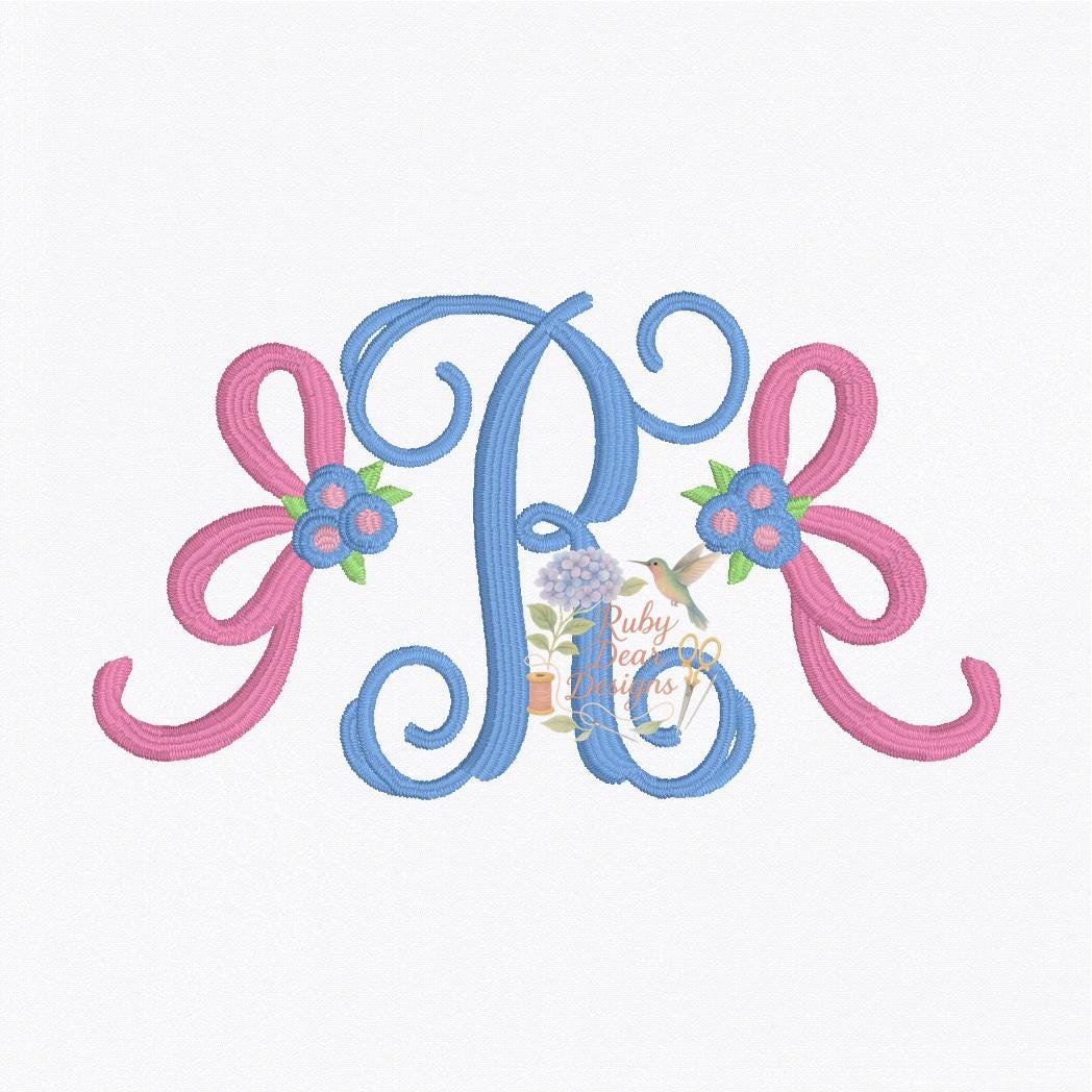 Side Bow Floral Machine Embroidery Design