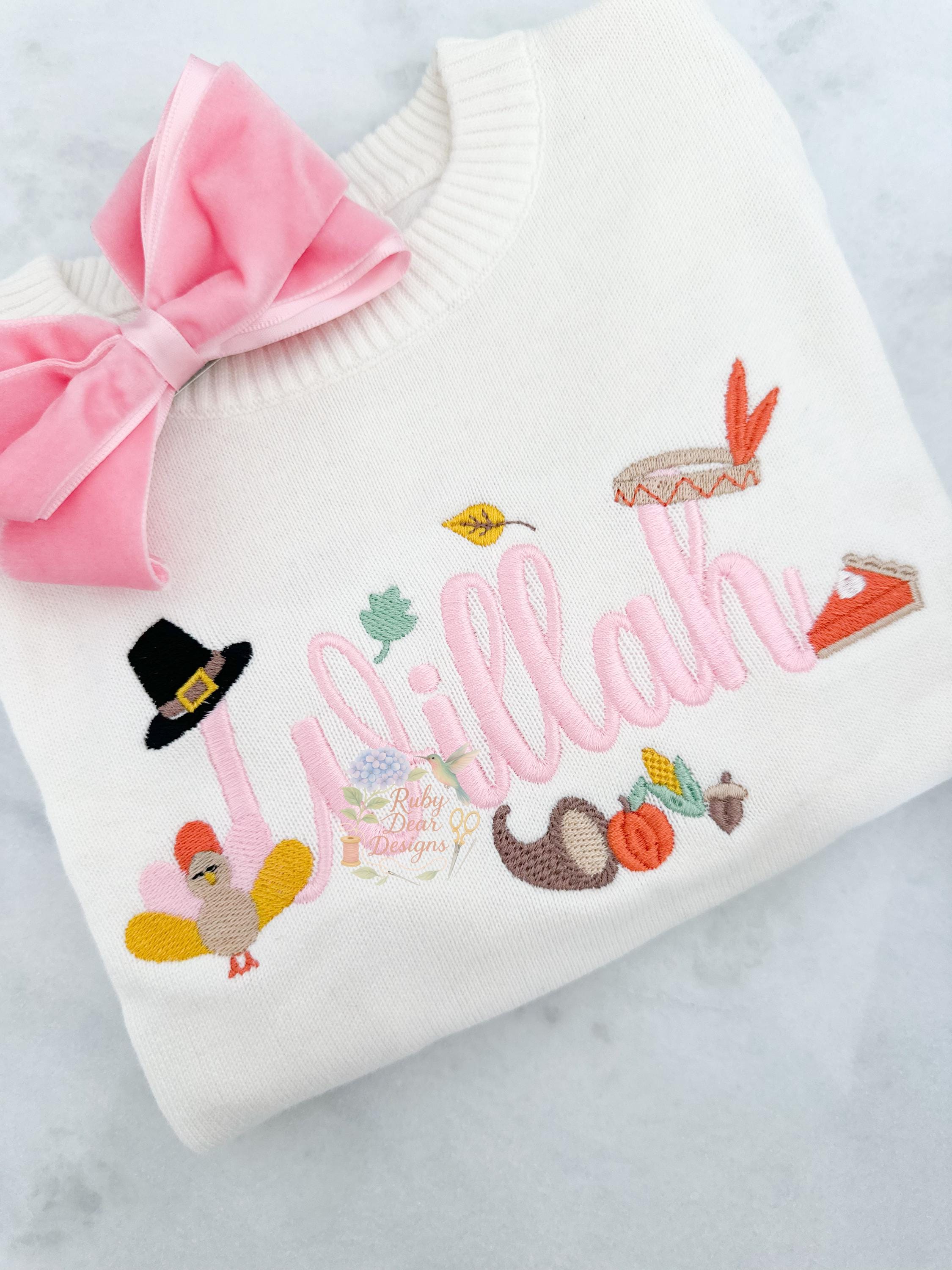 Thanksgiving Pilgrim and Indians Build Your Own Fill and Satin Stitch Mini Machine Embroidery Design