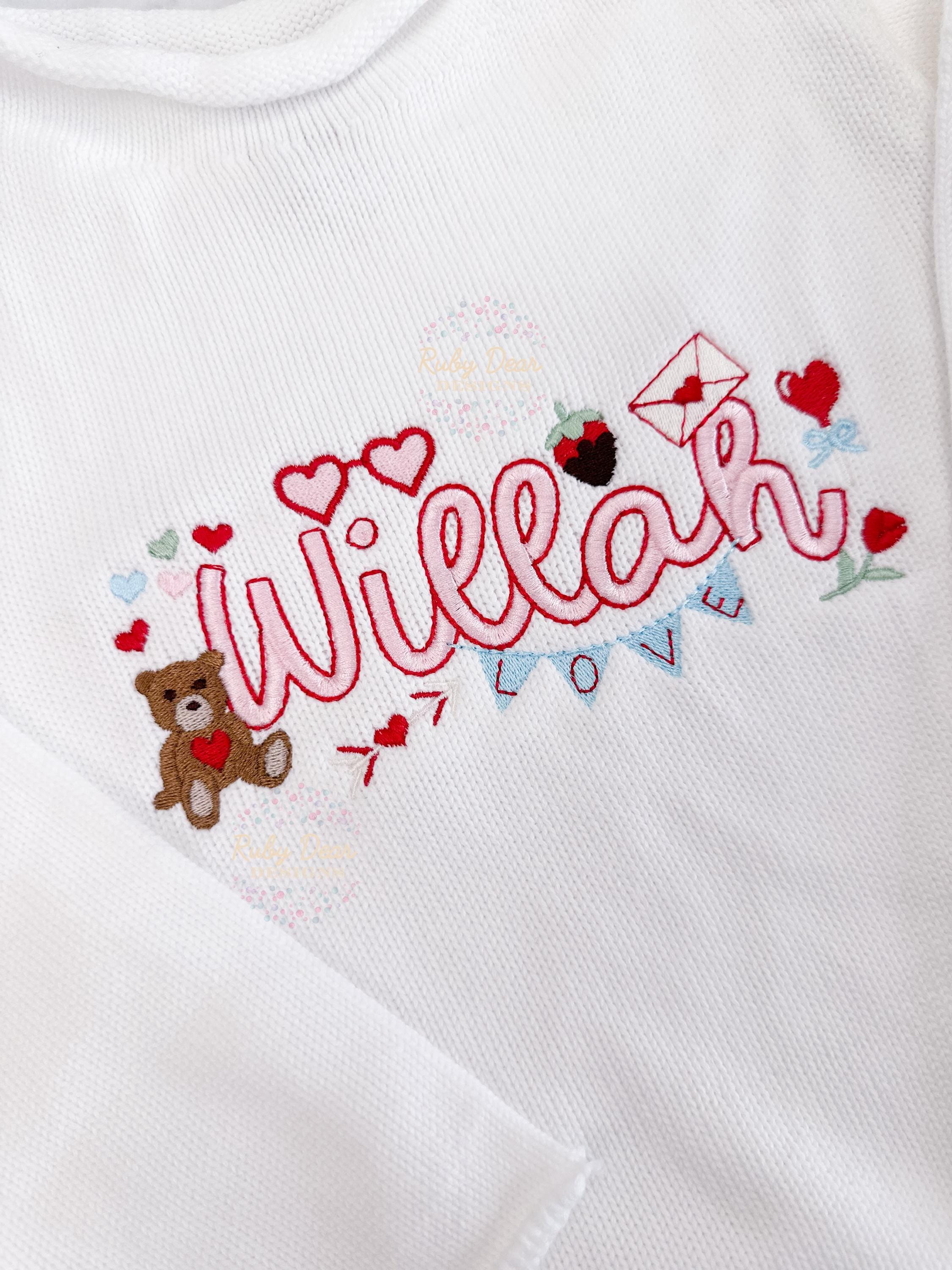 Build Your Own Valentines Minis Bundle of 9 Designs Satin Fill and Bean Stitch Machine Embroidery Design *Font is NOT included!*