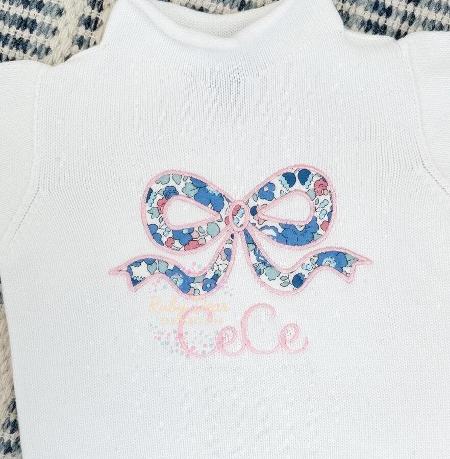Classic Bow Appliqué Machine Embroidery Design