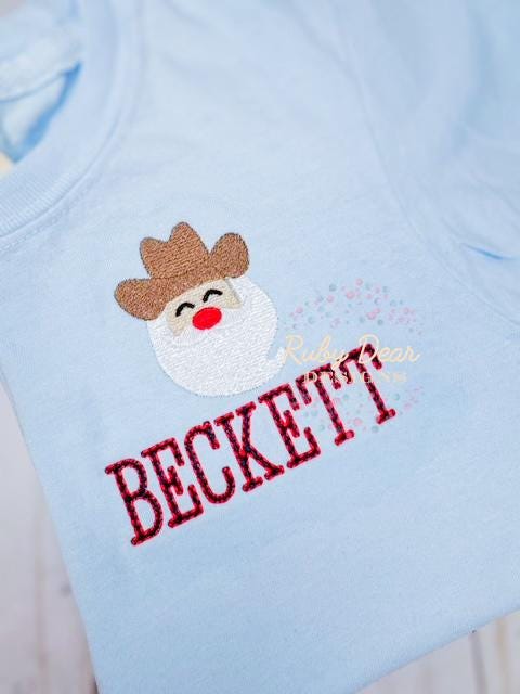 Cowboy Western Santa Mini Fill Stitch Machine Embroidery Design