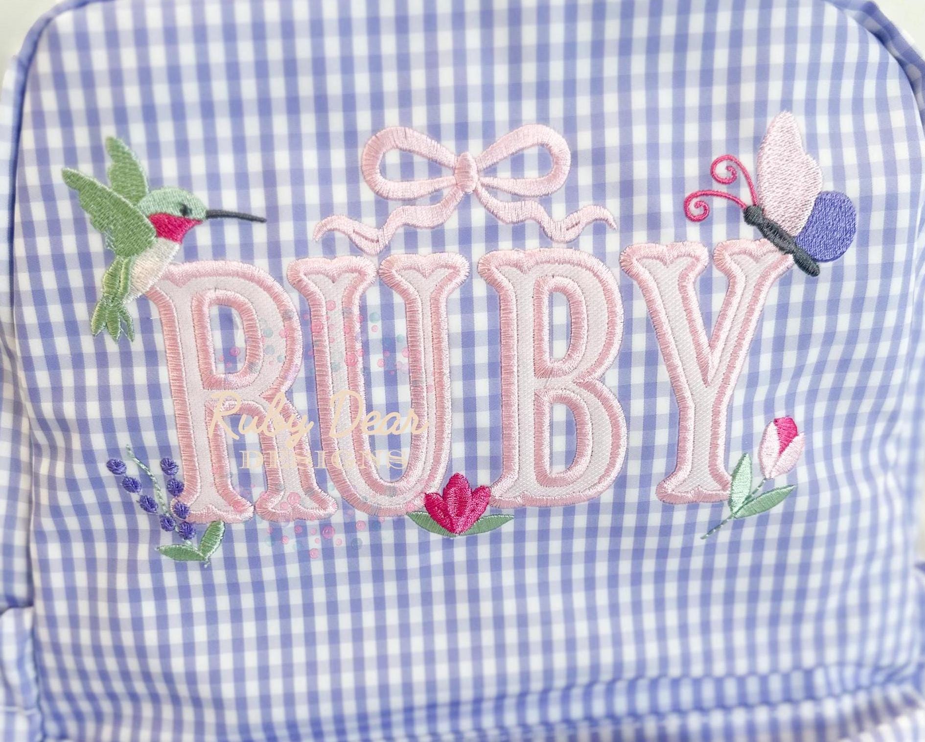 Build Your Own Spring Girly Minis Bundle of 6 Designs Satin Fill and Bean Stitch Machine Embroidery Design *Font is NOT included!*