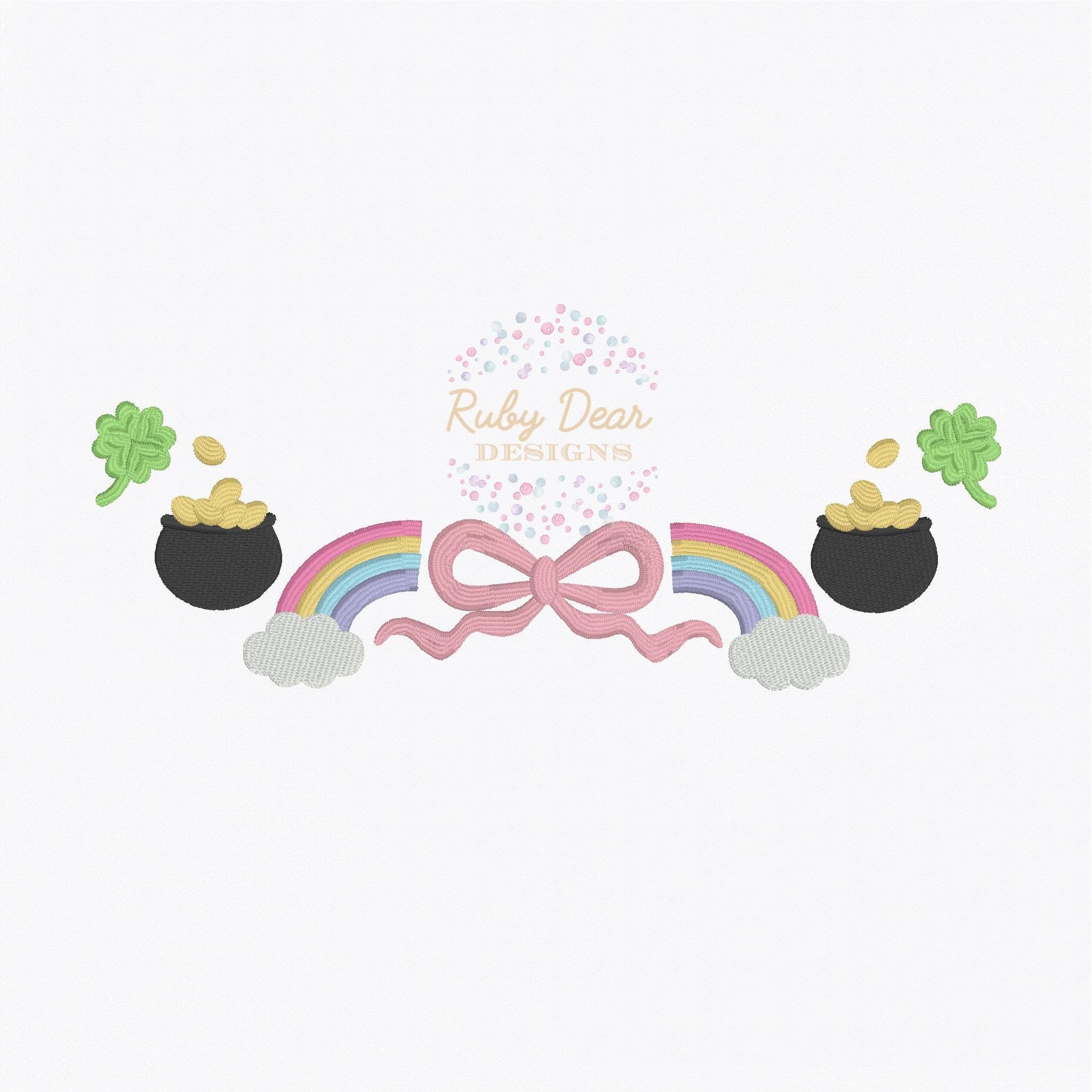 St Patrick's Bow Frame Satin and Fill Stitch Machine Embroidery Design