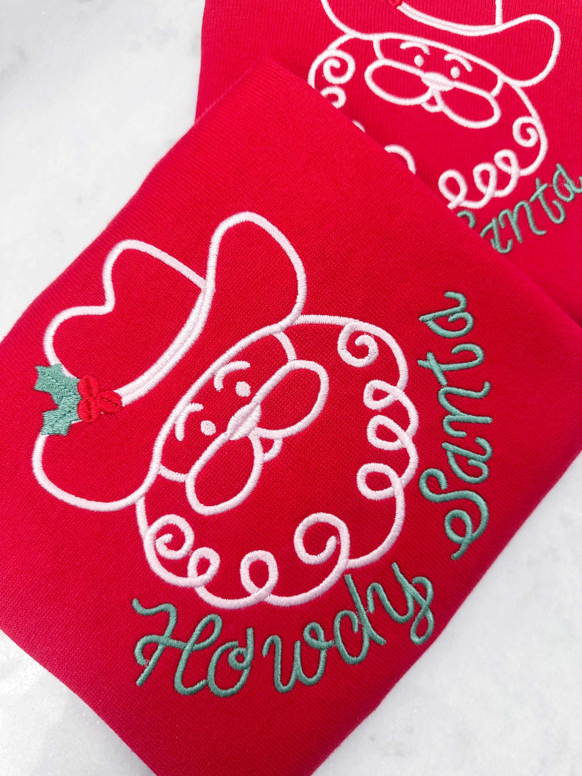 Cowboy Santa Satin Stitch Outline Machine Embroidery Design