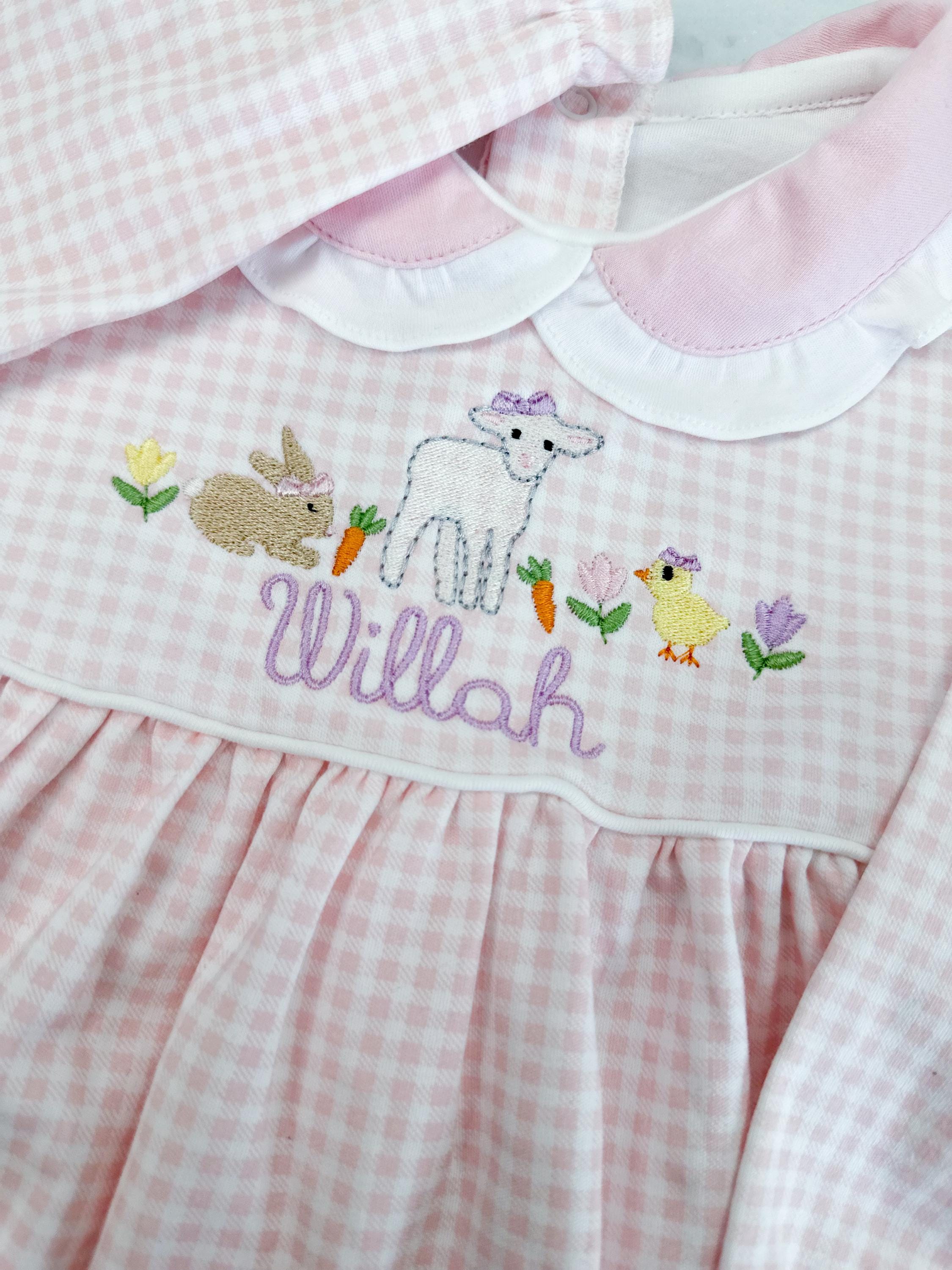 Easter Spring Animals Bunny Lamb and Chick Satin and Fill Stitch Machine Embroidery Design