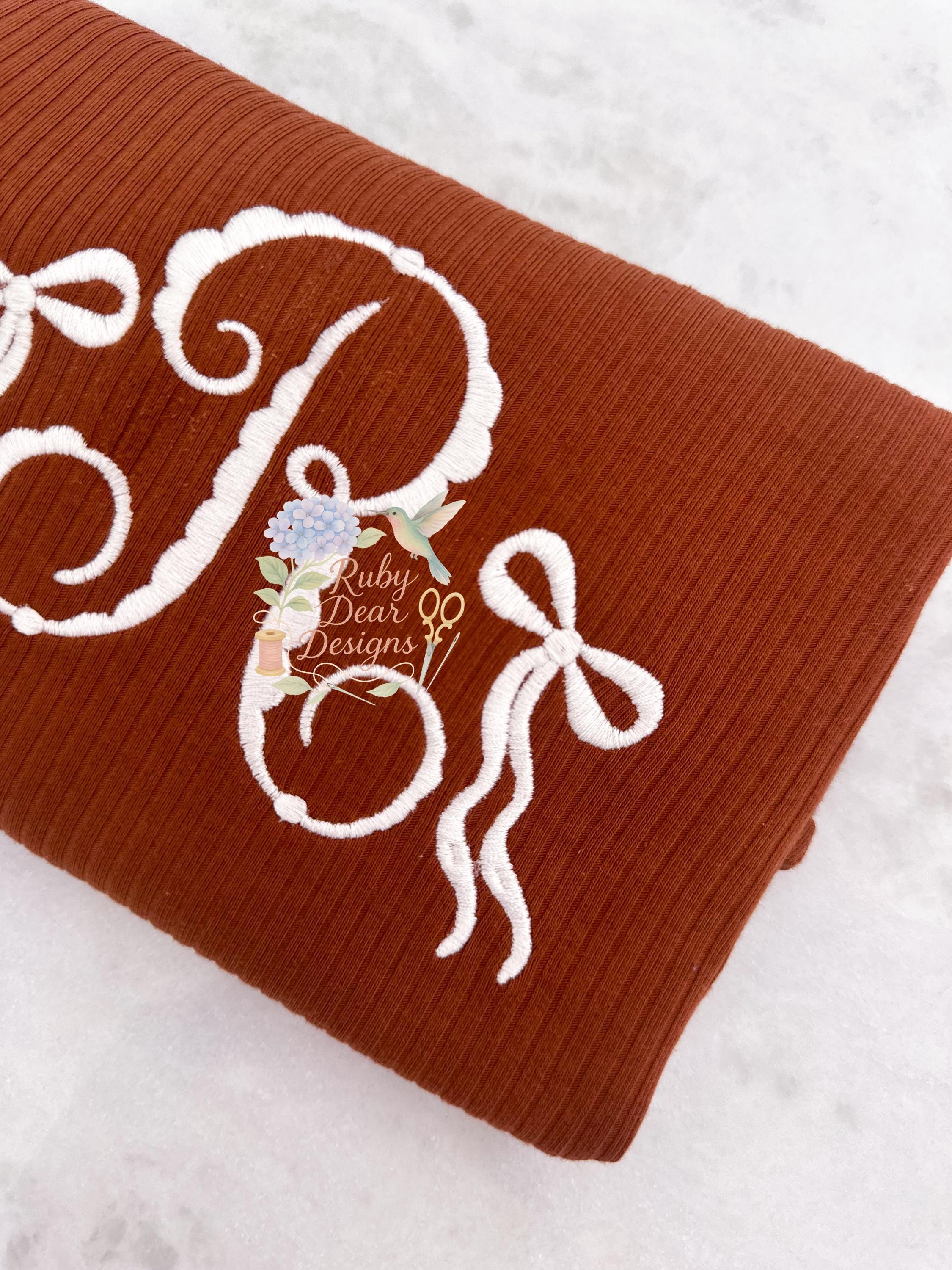 Elegant Side Bow Single Satin Stitch Machine Embroidery Design