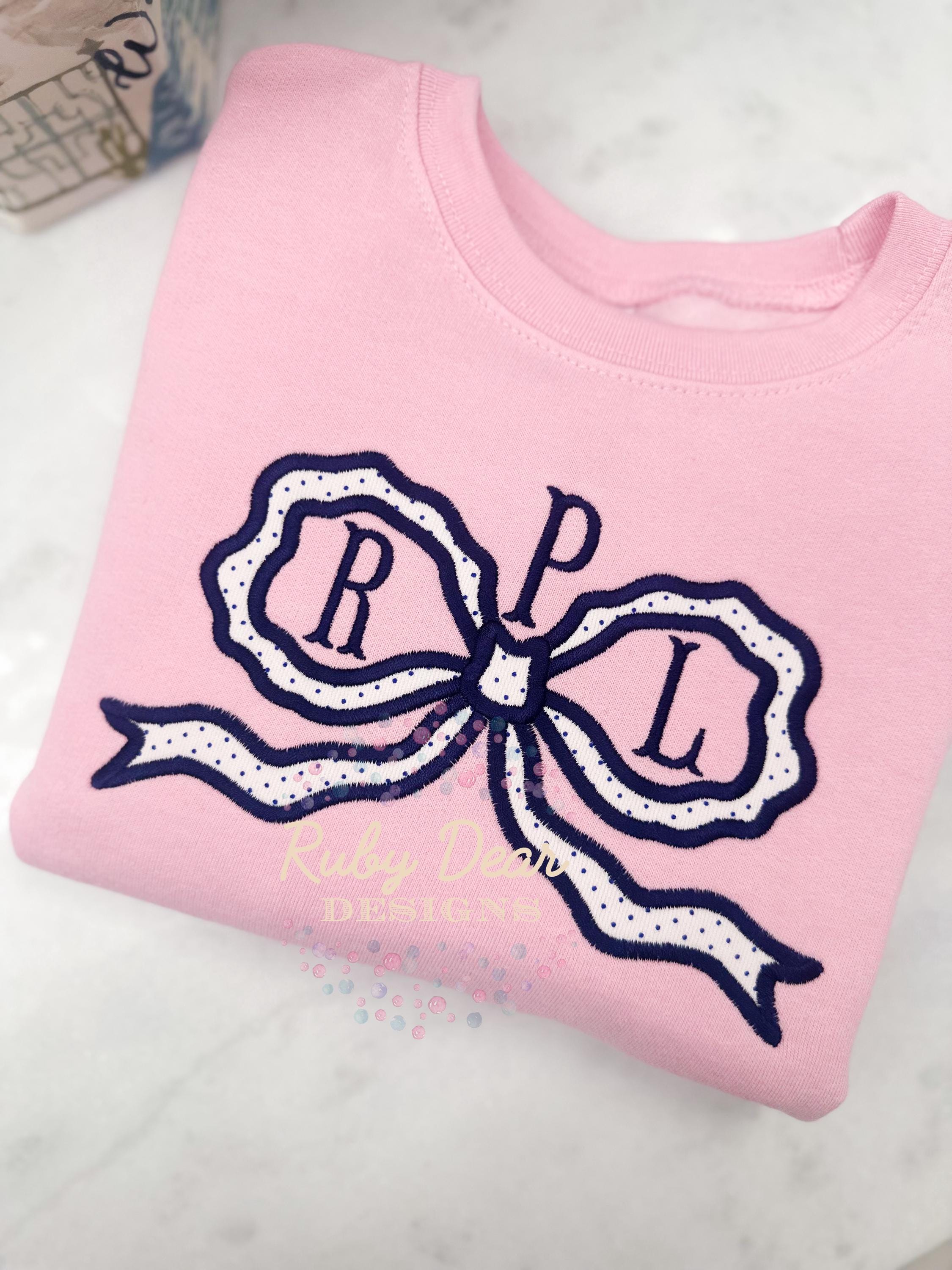 Bow Satin Applique Stitch Machine Embroidery Design
