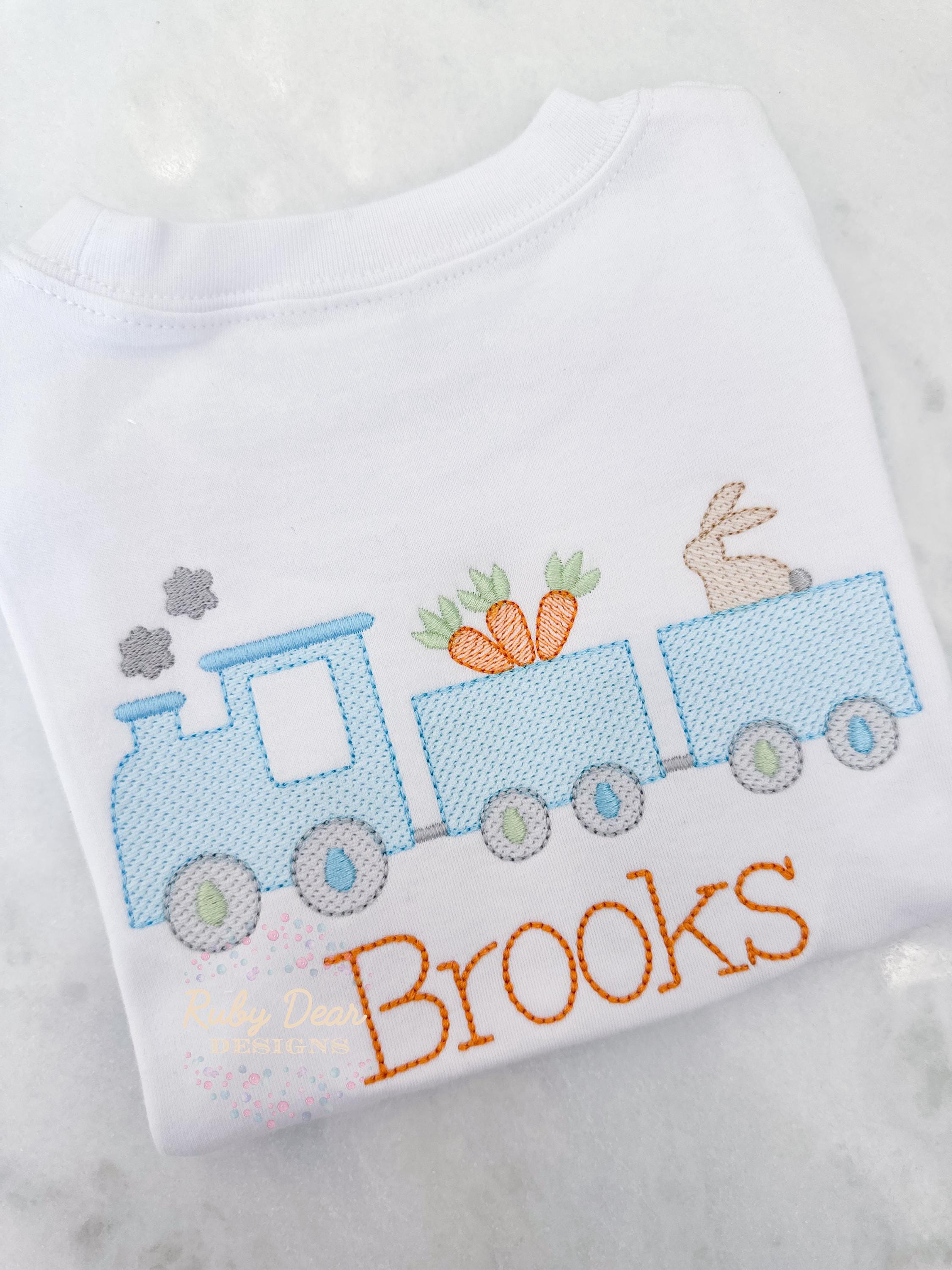 Easter Train Sketch Machine Embroidery Design