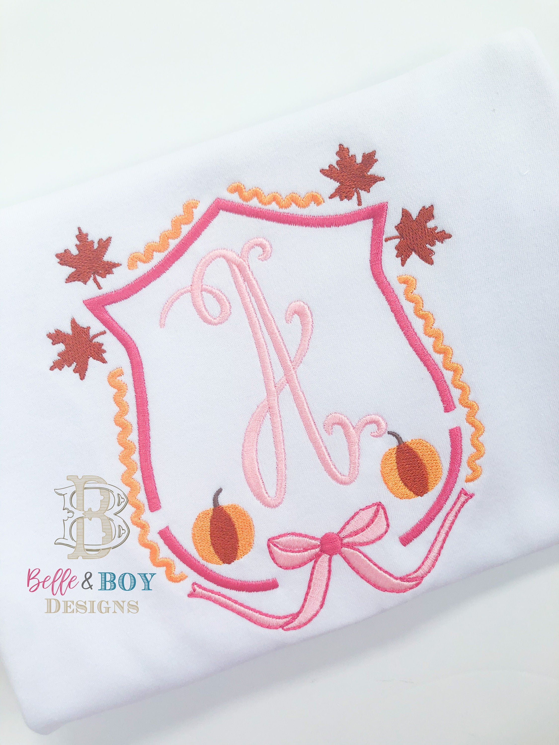 Pumpkin Crest Machine Embroidery Design