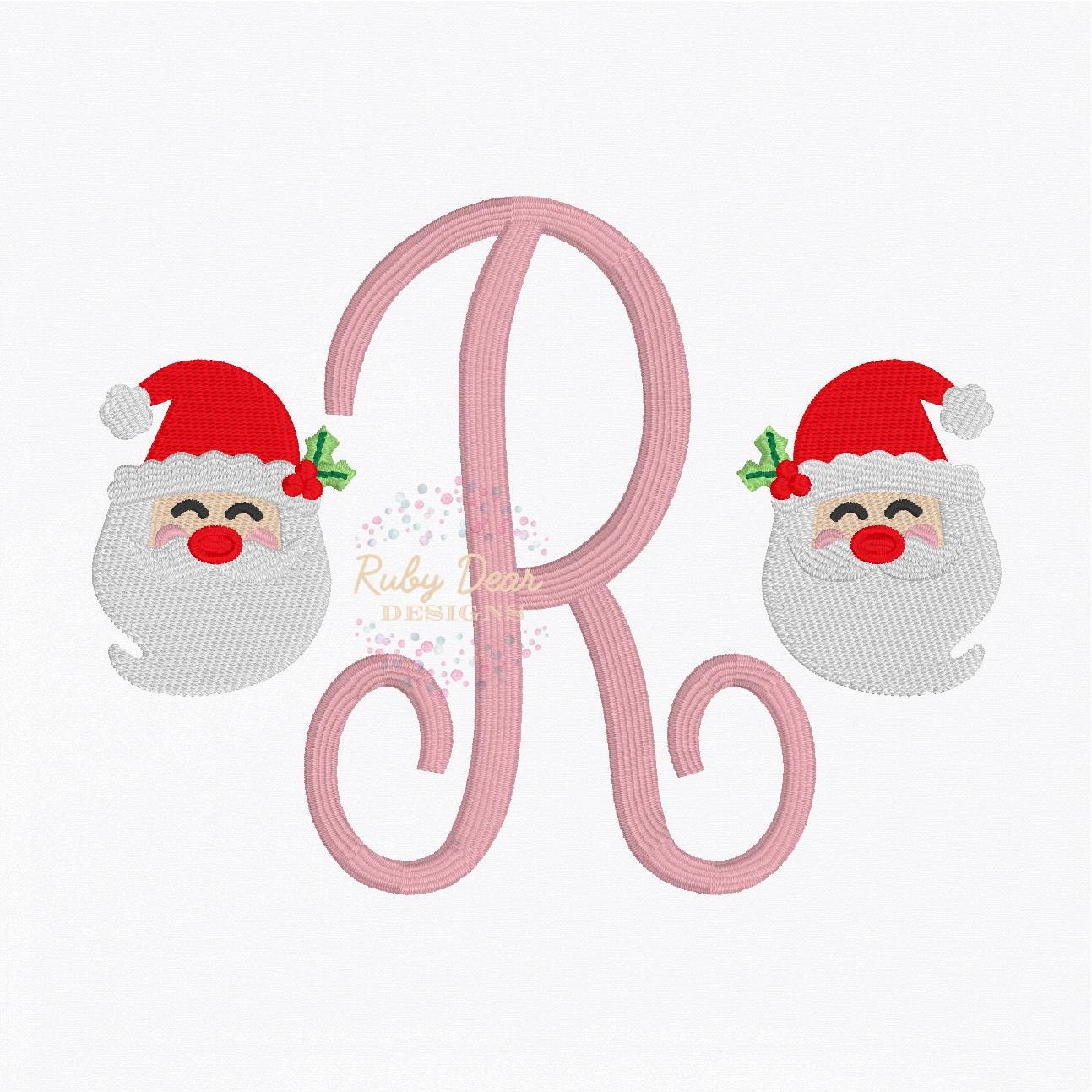 Santa Mini with Holly Berry Fill Stitch Machine Embroidery Design