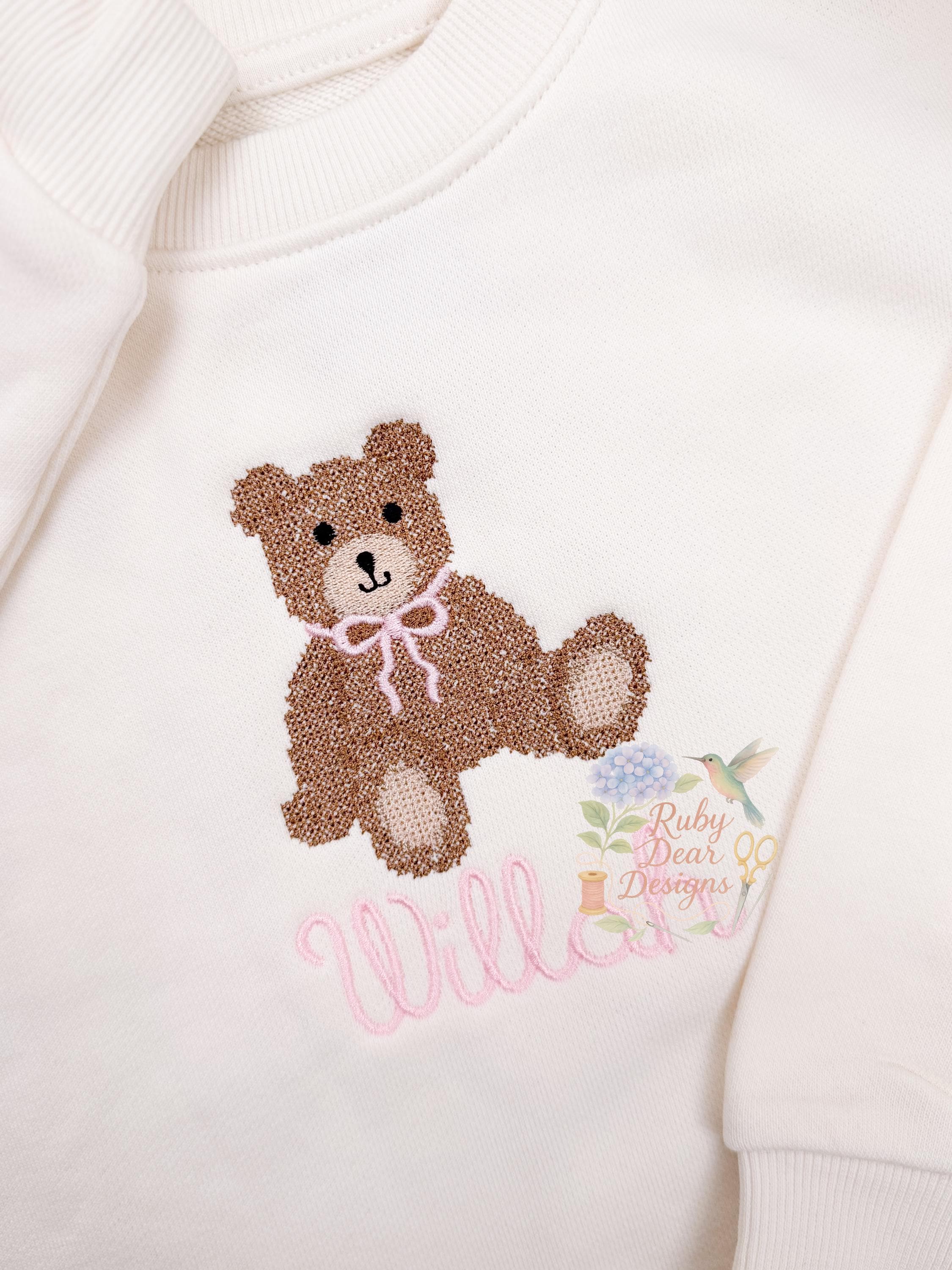 Teddy Bear Cross Stitch Machine Embroidery Design