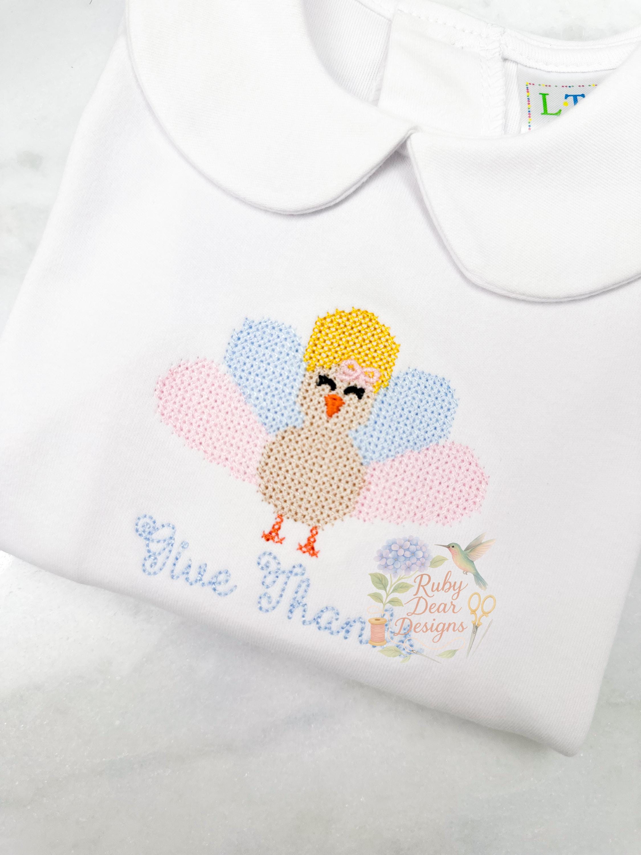 Turkey Girl Cross Stitch Machine Embroidery Design