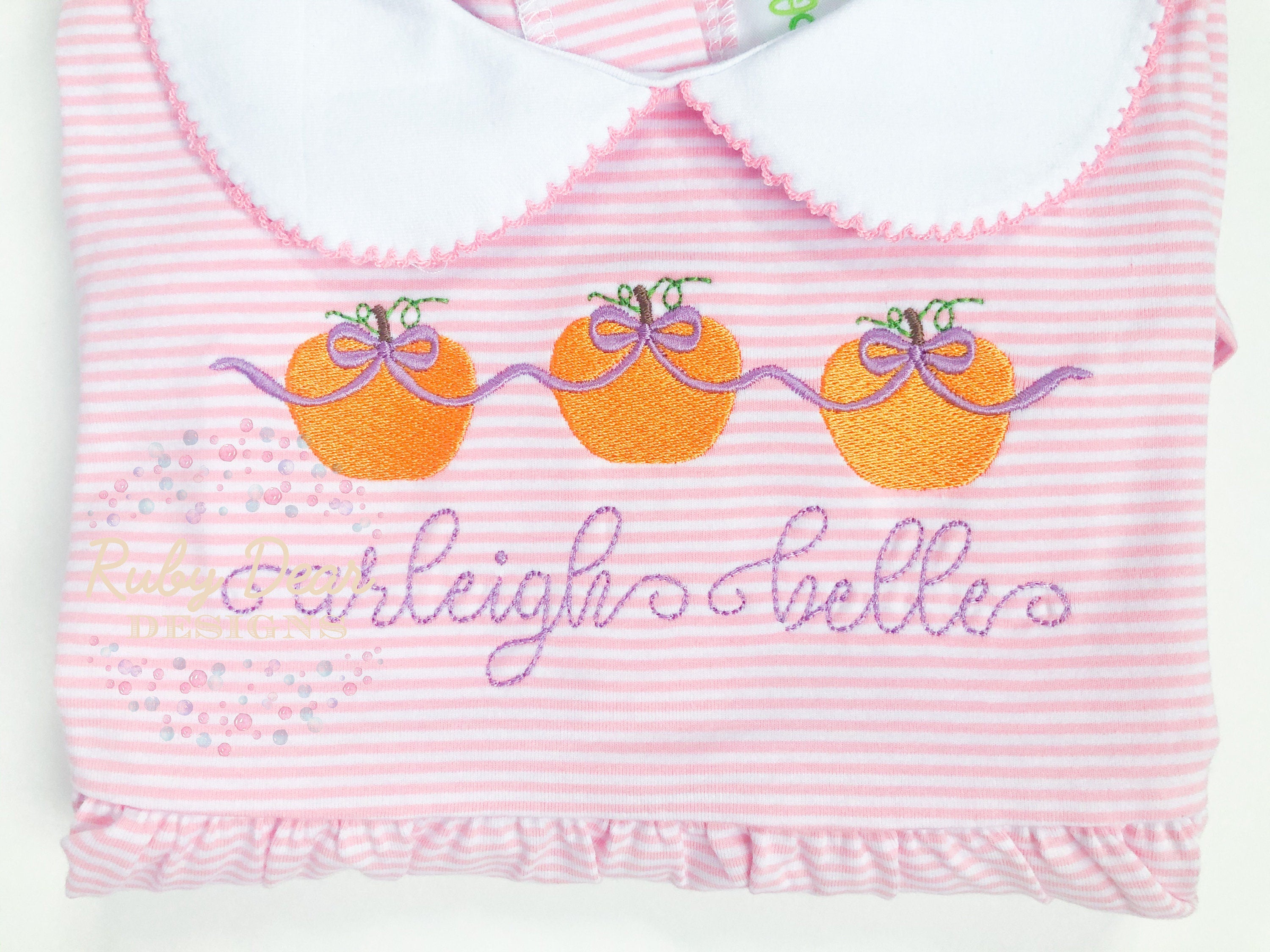 Pumpkins and Bows Trio Machine Embroidery Design