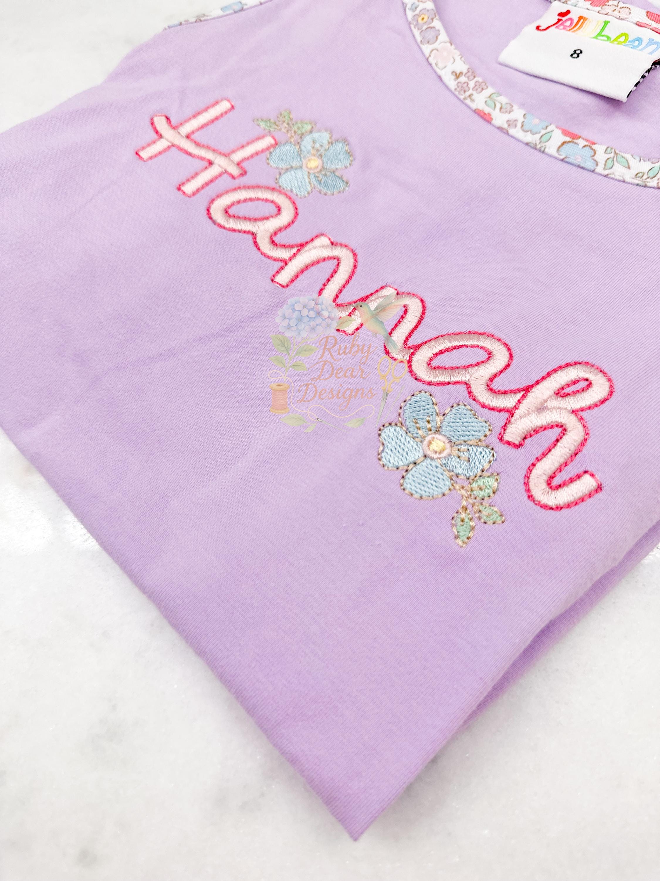 Floral Blooms Mini Fill and Satin Stitch Machine Embroidery Design