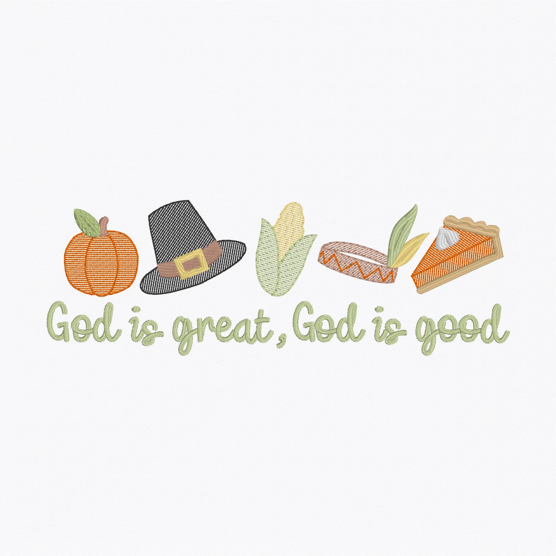 Thanksgiving Pilgrims and Indians Feast Row Sketch Stitch Machine Embroidery Design