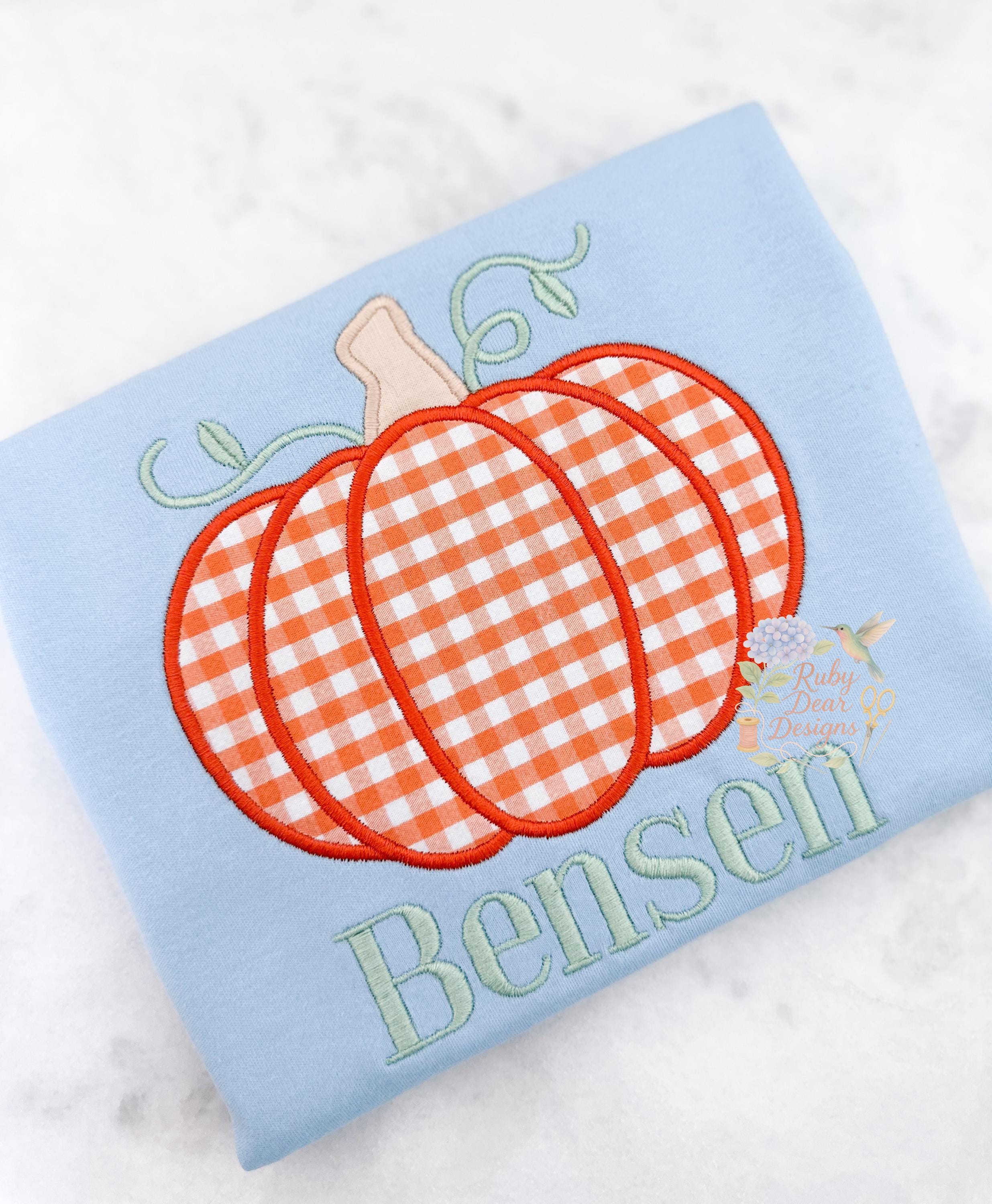 Pumpkin Appliqué Satin Stitch Machine Embroidery Design