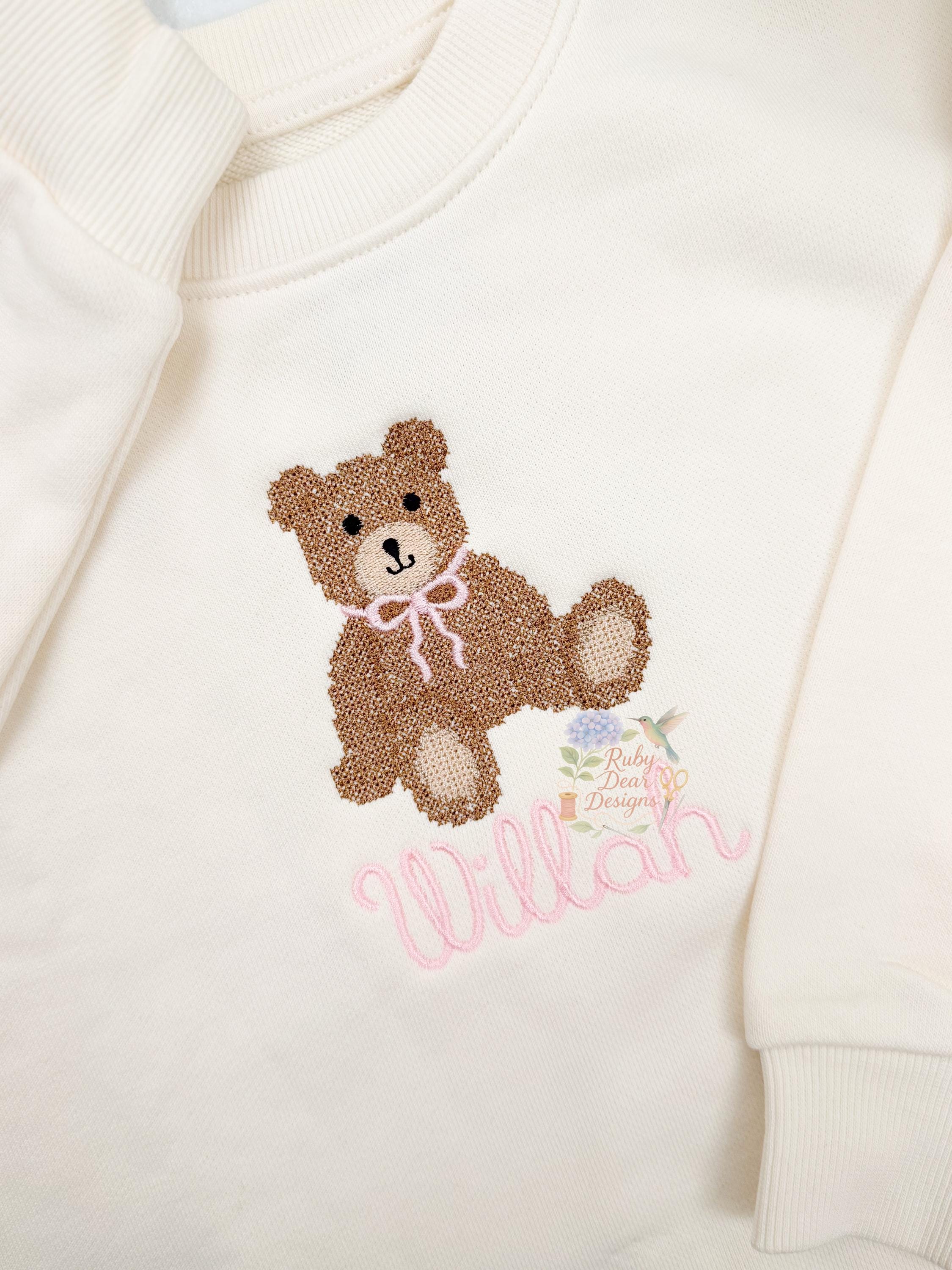 Teddy Bear Cross Stitch Machine Embroidery Design