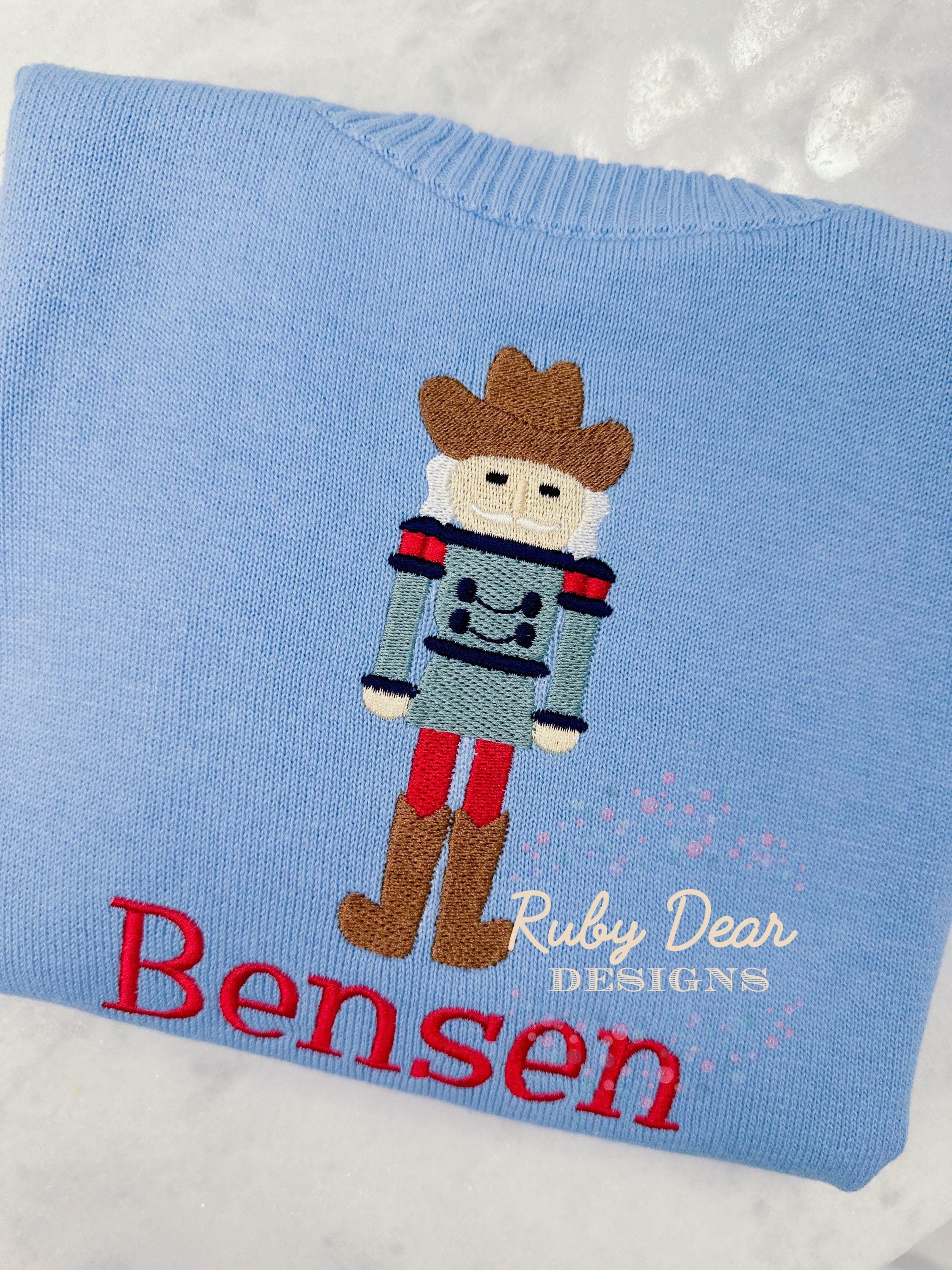 Cowboy Nutcracker Fill Satin and Bean Stitch Machine Embroidery Design