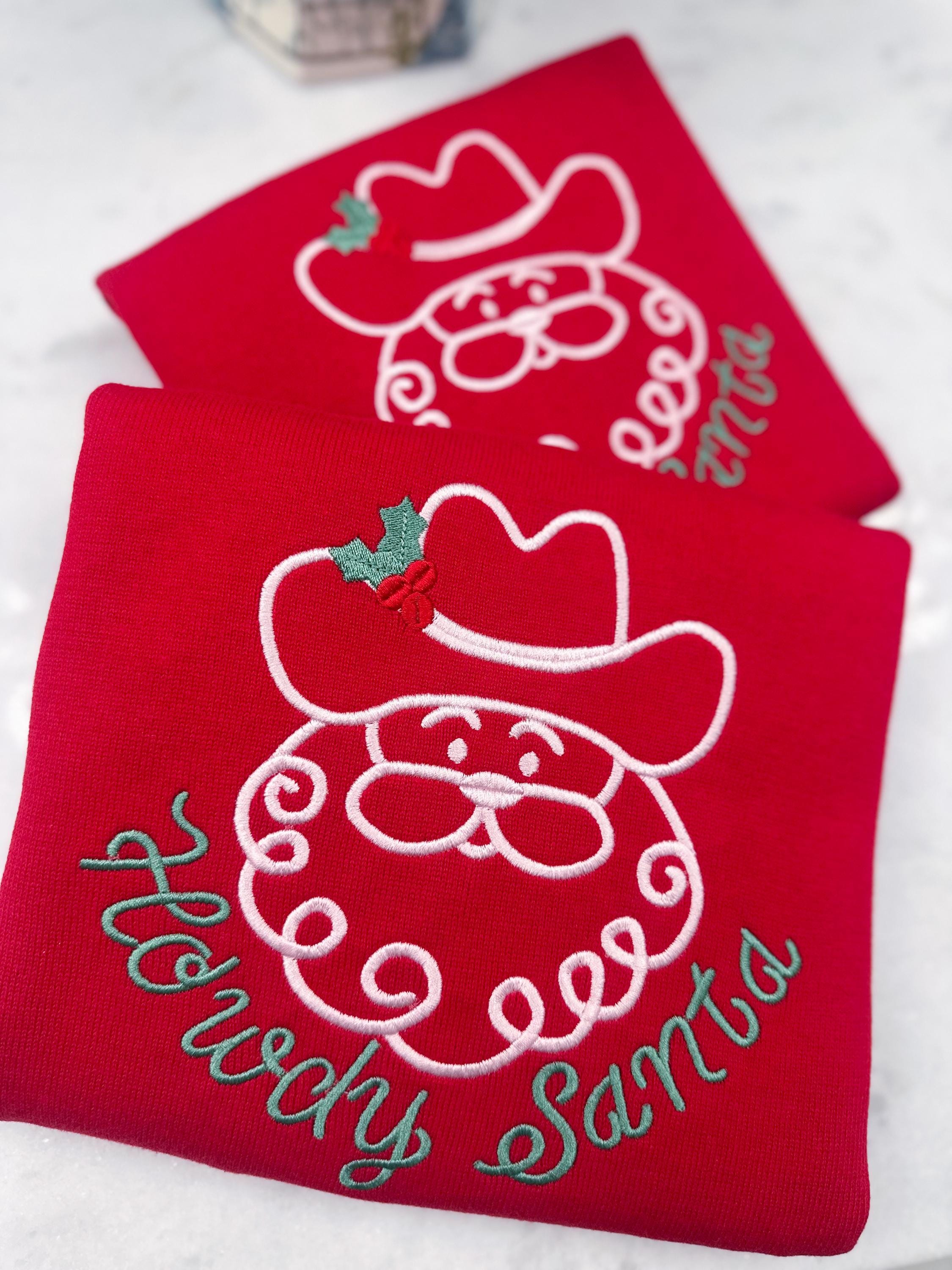 Cowboy Santa Satin Stitch Outline Machine Embroidery Design