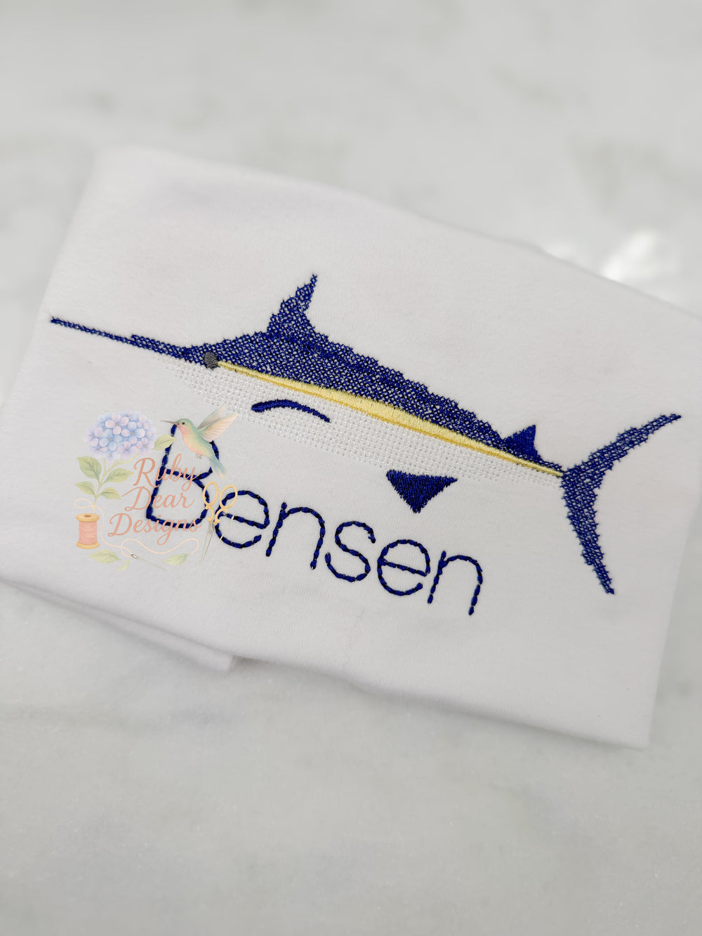 Blue Marlin Cross Stitch Machine Embroidery Design