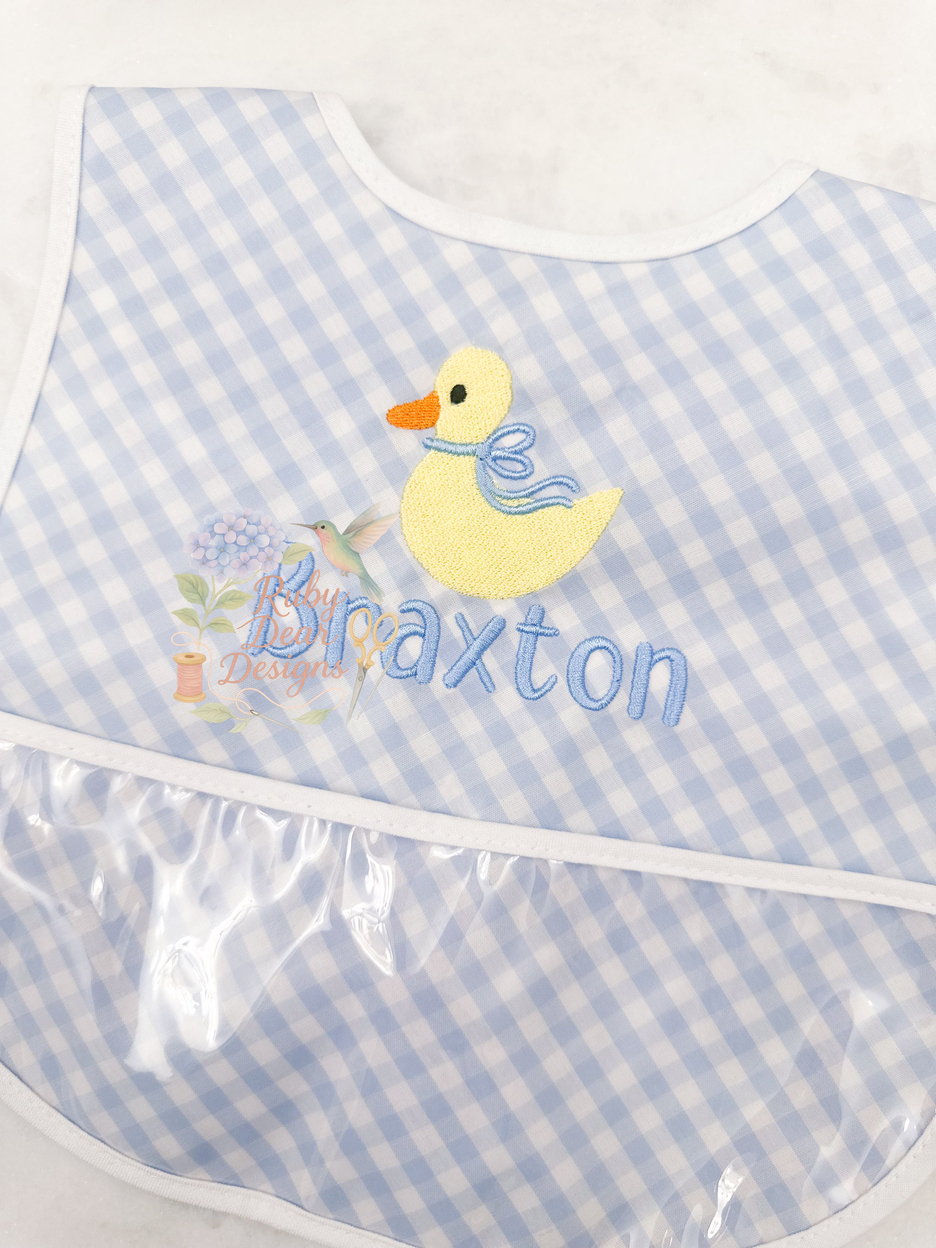 Duck with Bow Single Mini Fill Stitch Machine Embroidery Design