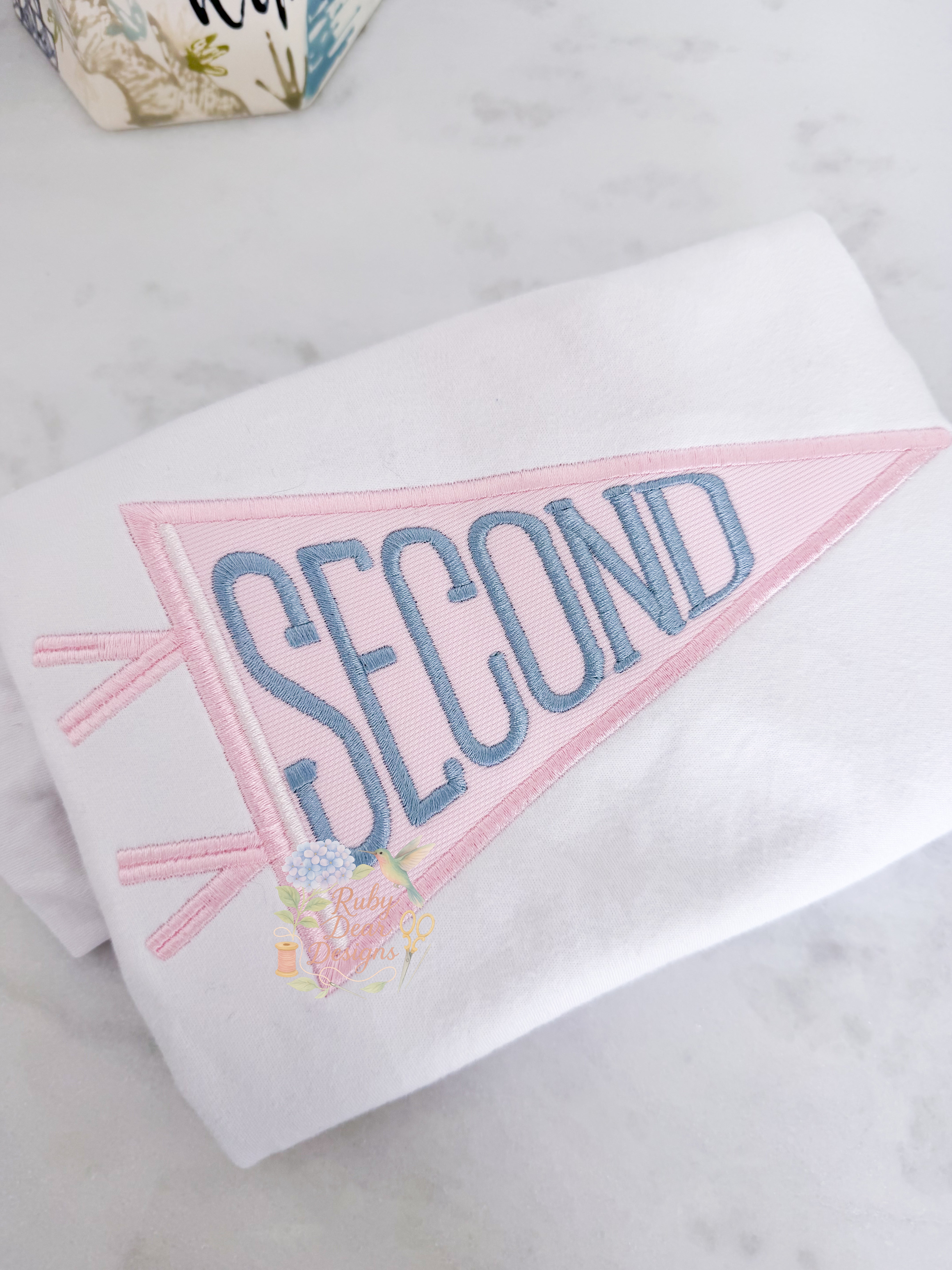Simple Pennant Appliqué Machine Embroidery Design