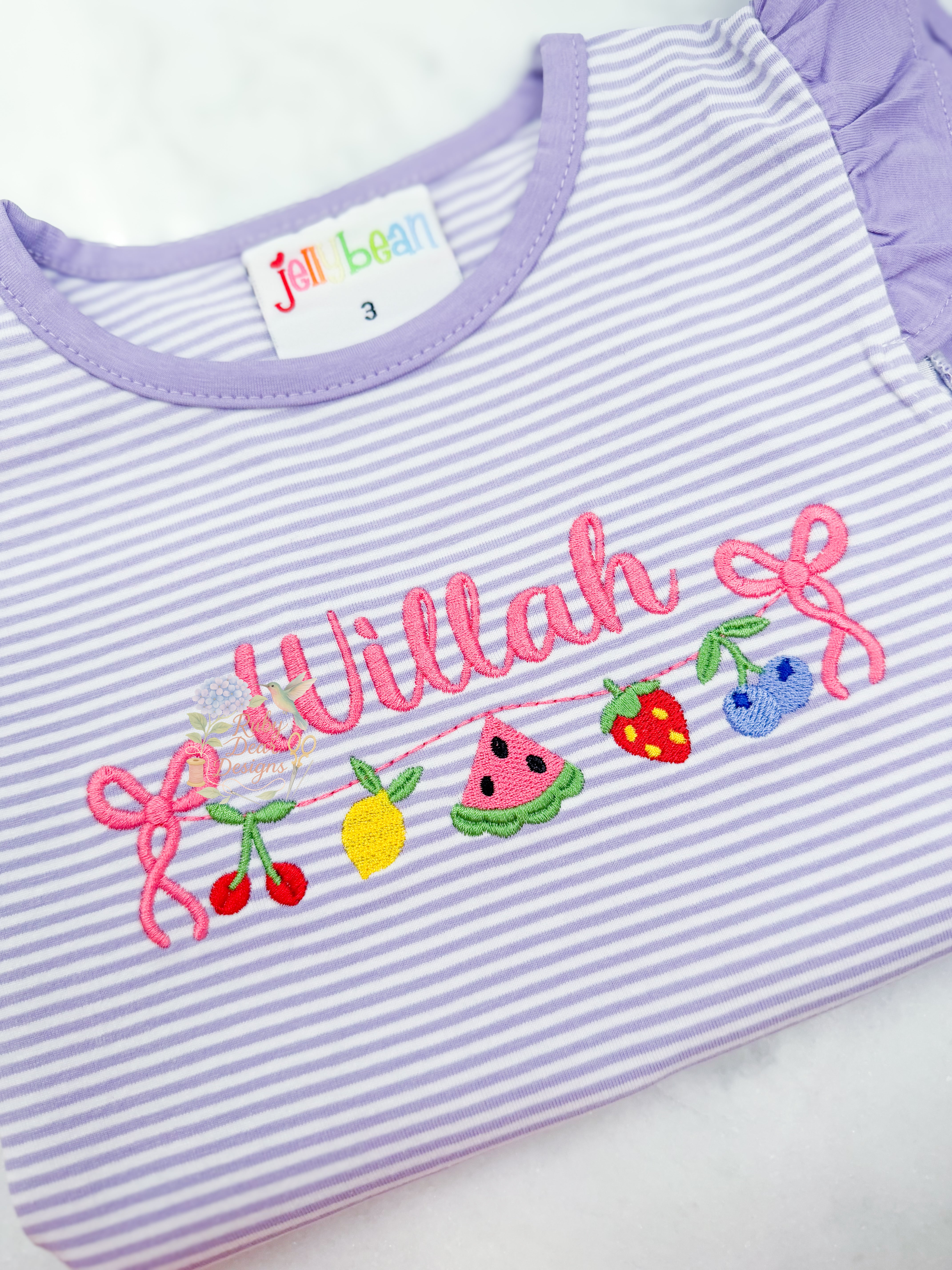 Fruit Swag Satin and Fill Stitch Machine Embroidery Design