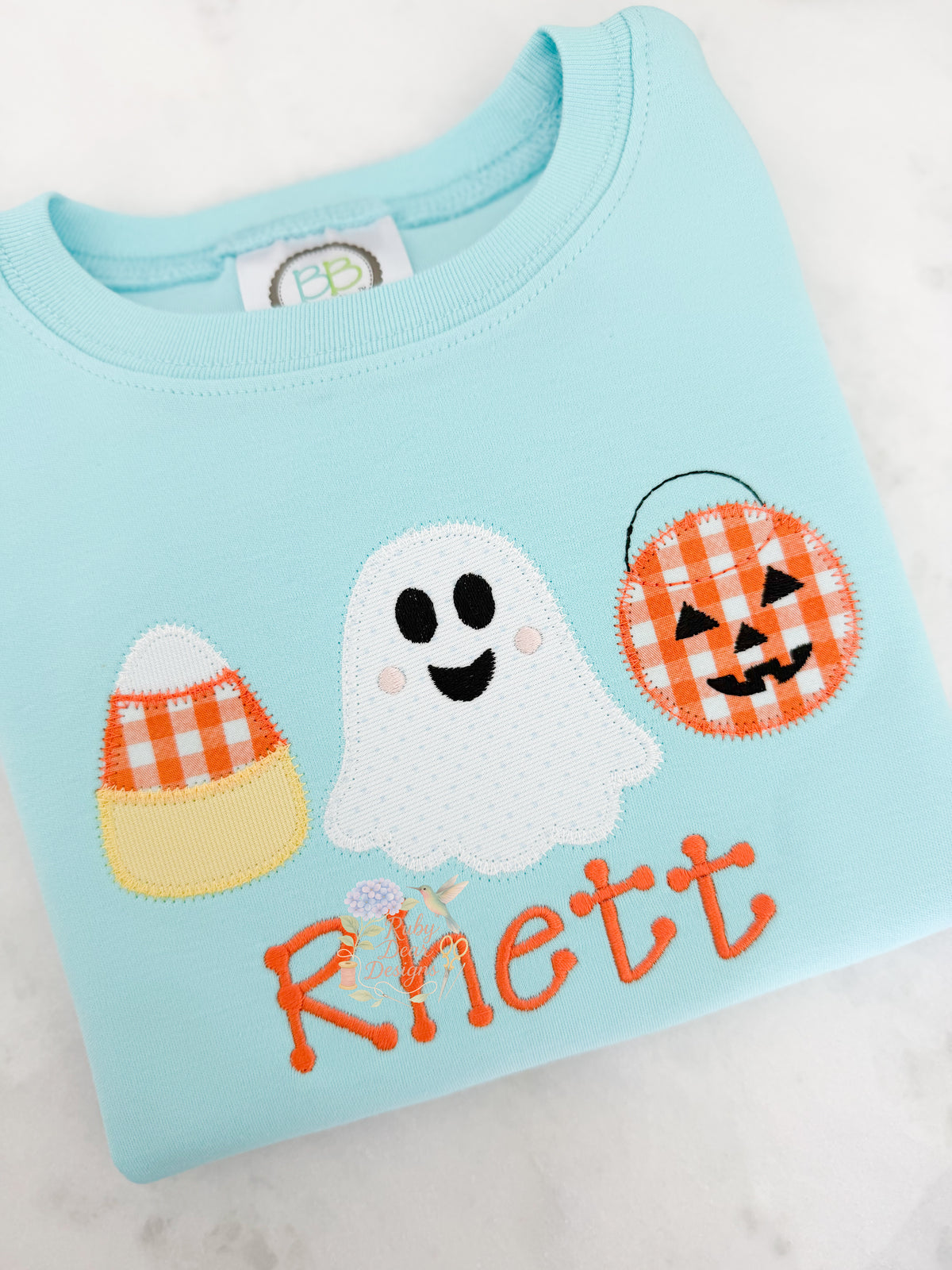 Halloween Trio Boy Zig Zag Appliqué Stitch Machine Embroidery Design